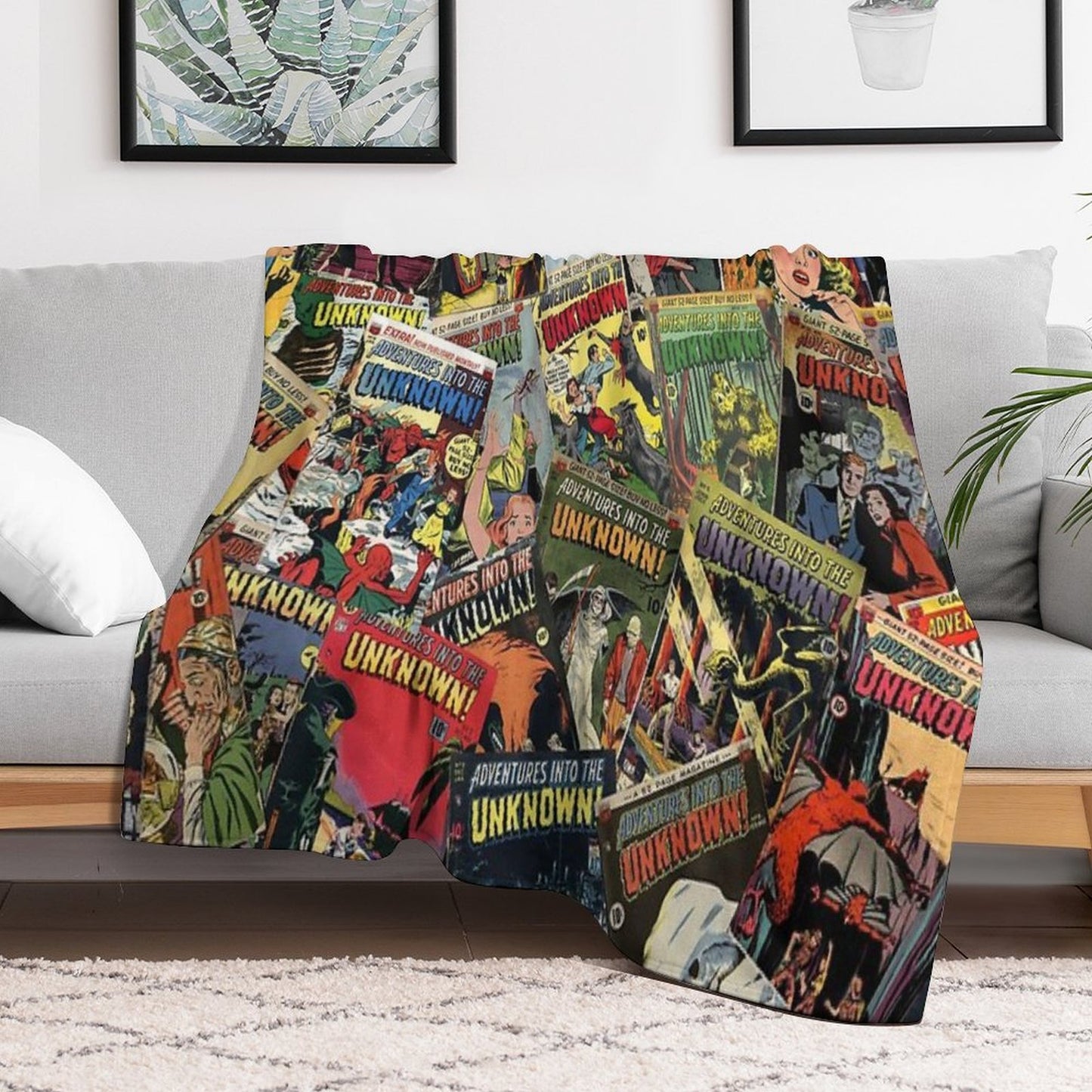 Adventures Into The Unknown - Vintage Comic Books - Halloween Comic For Fans Of Vintage Comic Books Gift-ready Throw Blanket