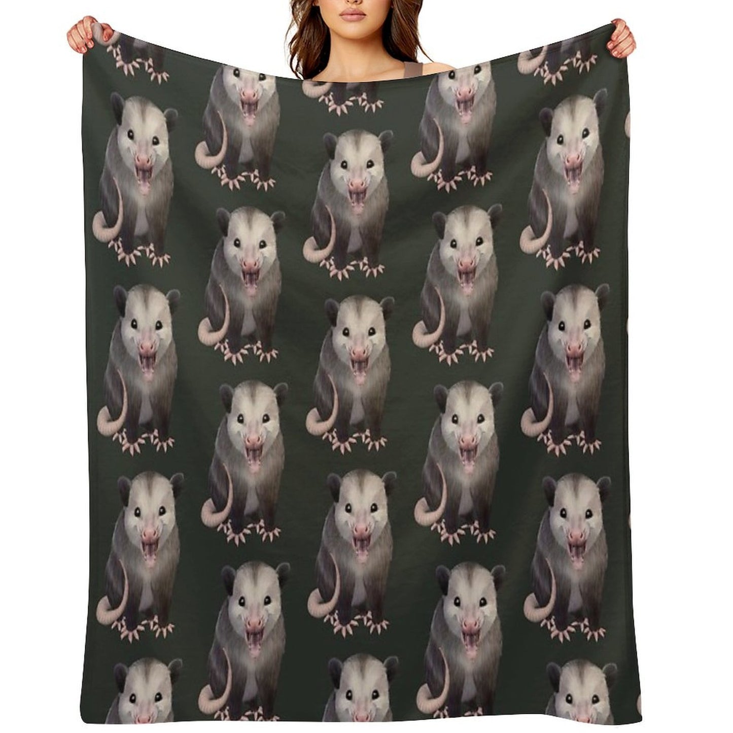 Happy Possum Eco-conscious Throw Blanket