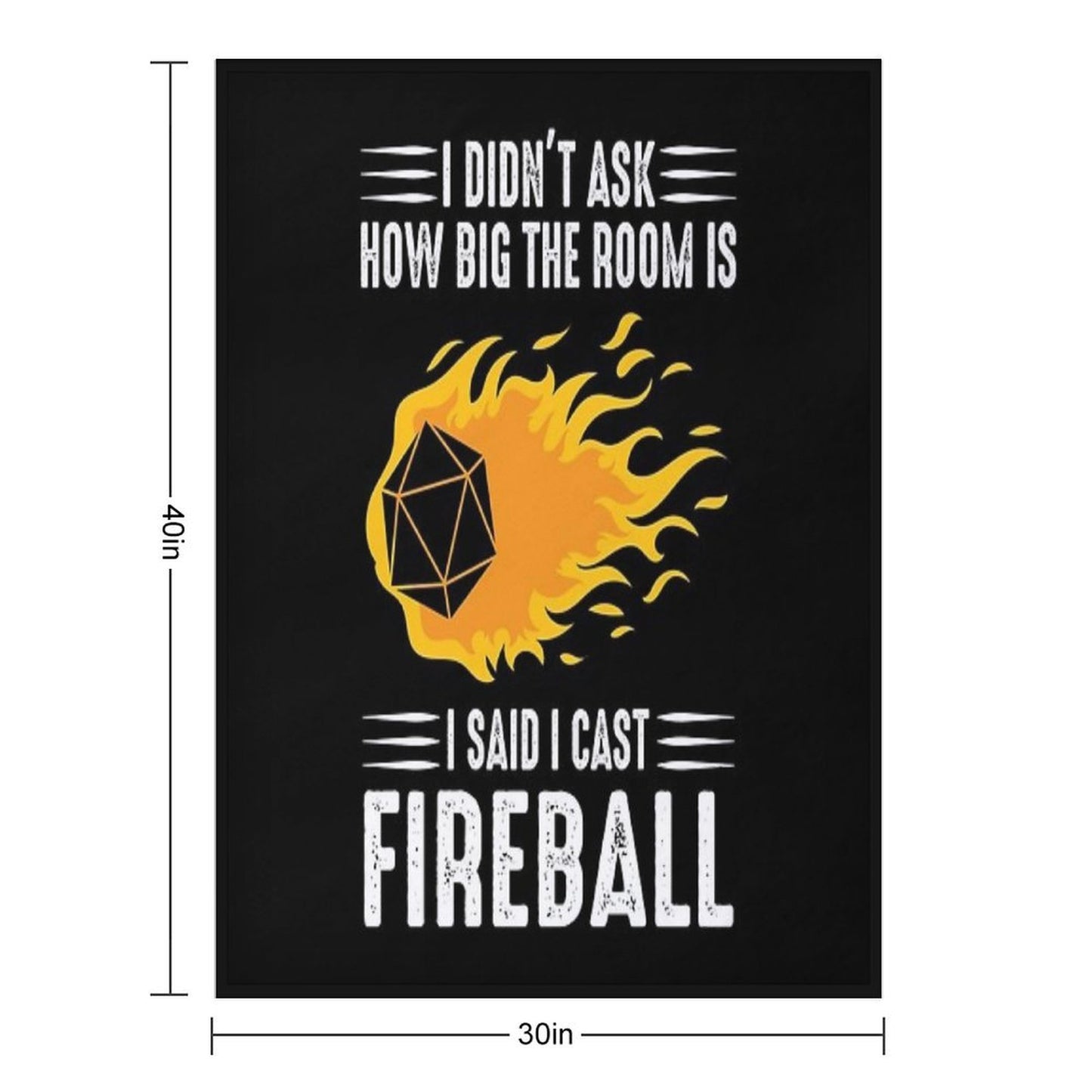 I Cast Fireball Wizard Sorcerer DM Gift TTRPG Sustainable Throw Blanket