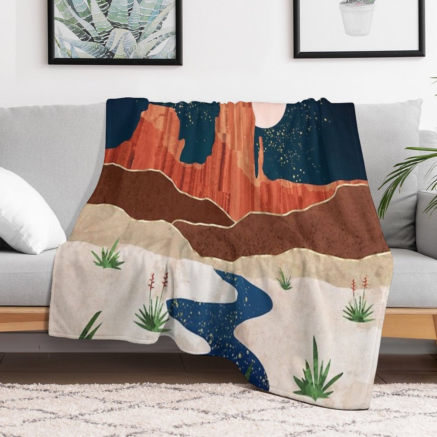 Desert Stars River Quick-dry Throw Blanket