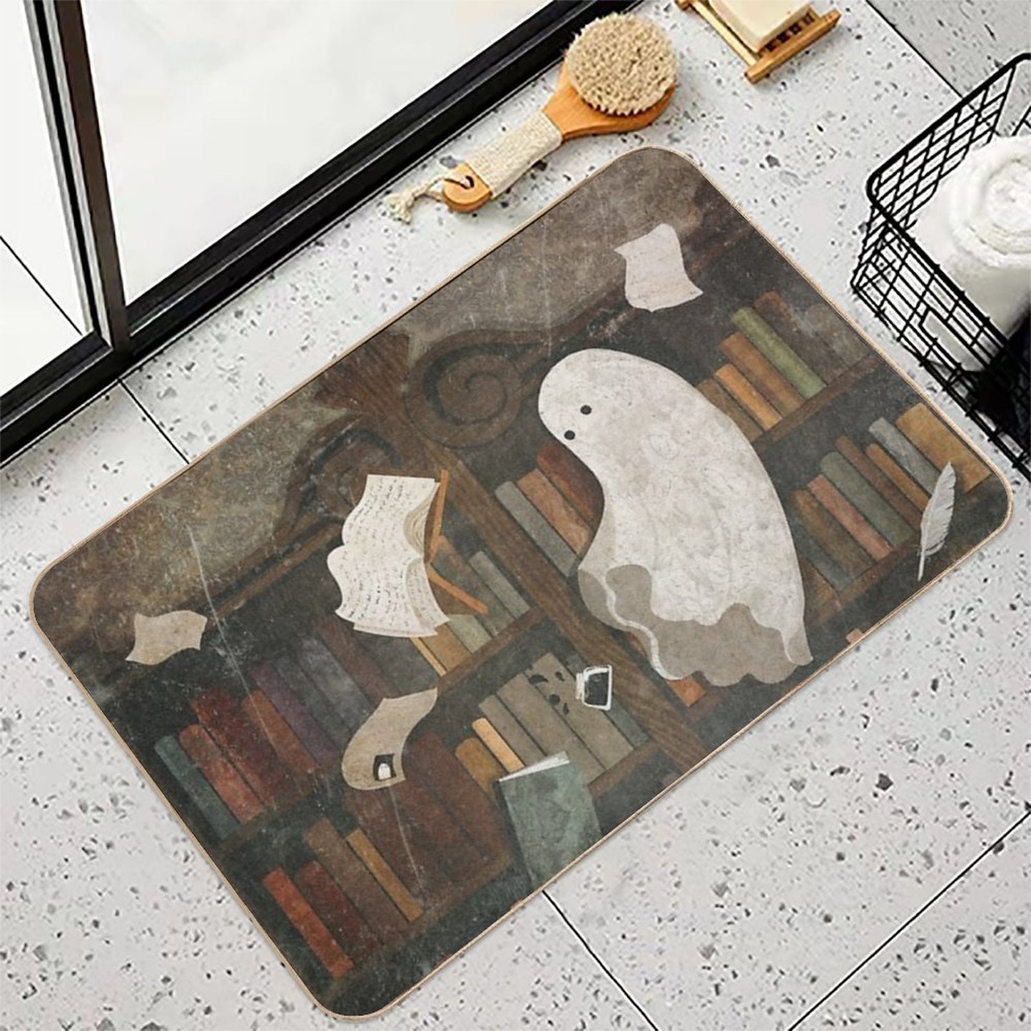 There's A Poltergeist in The Library Again... Dirt-Trapping Bath Mat