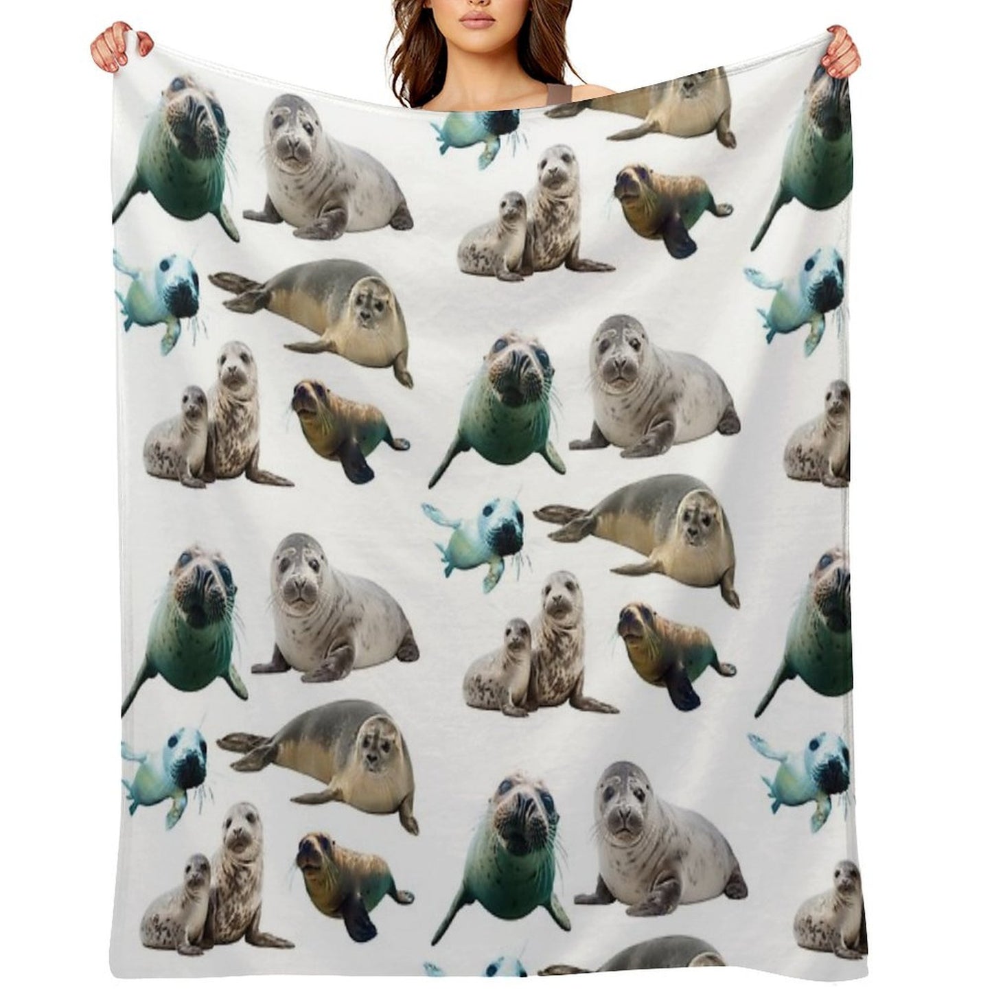 Cute Seals Gift-ready Throw Blanket