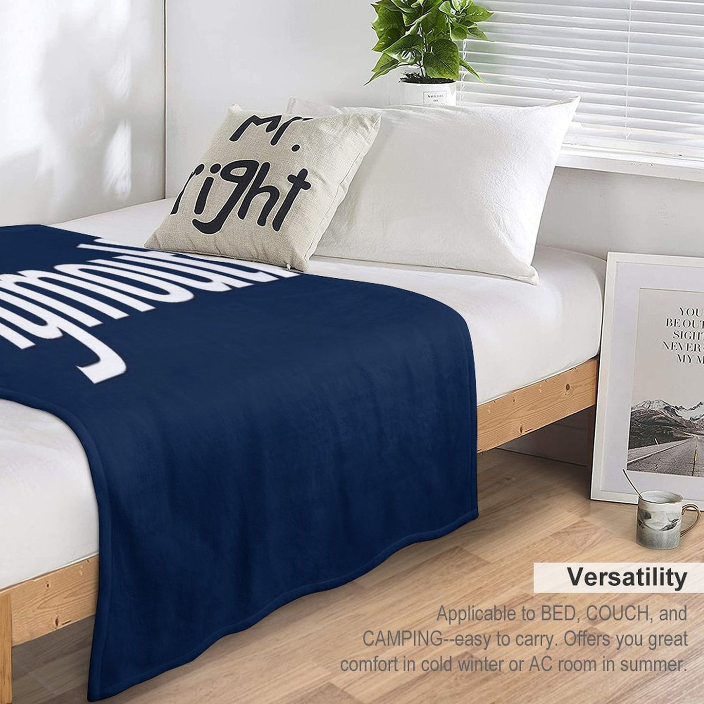 Plymouth - White Plush Throw Blanket