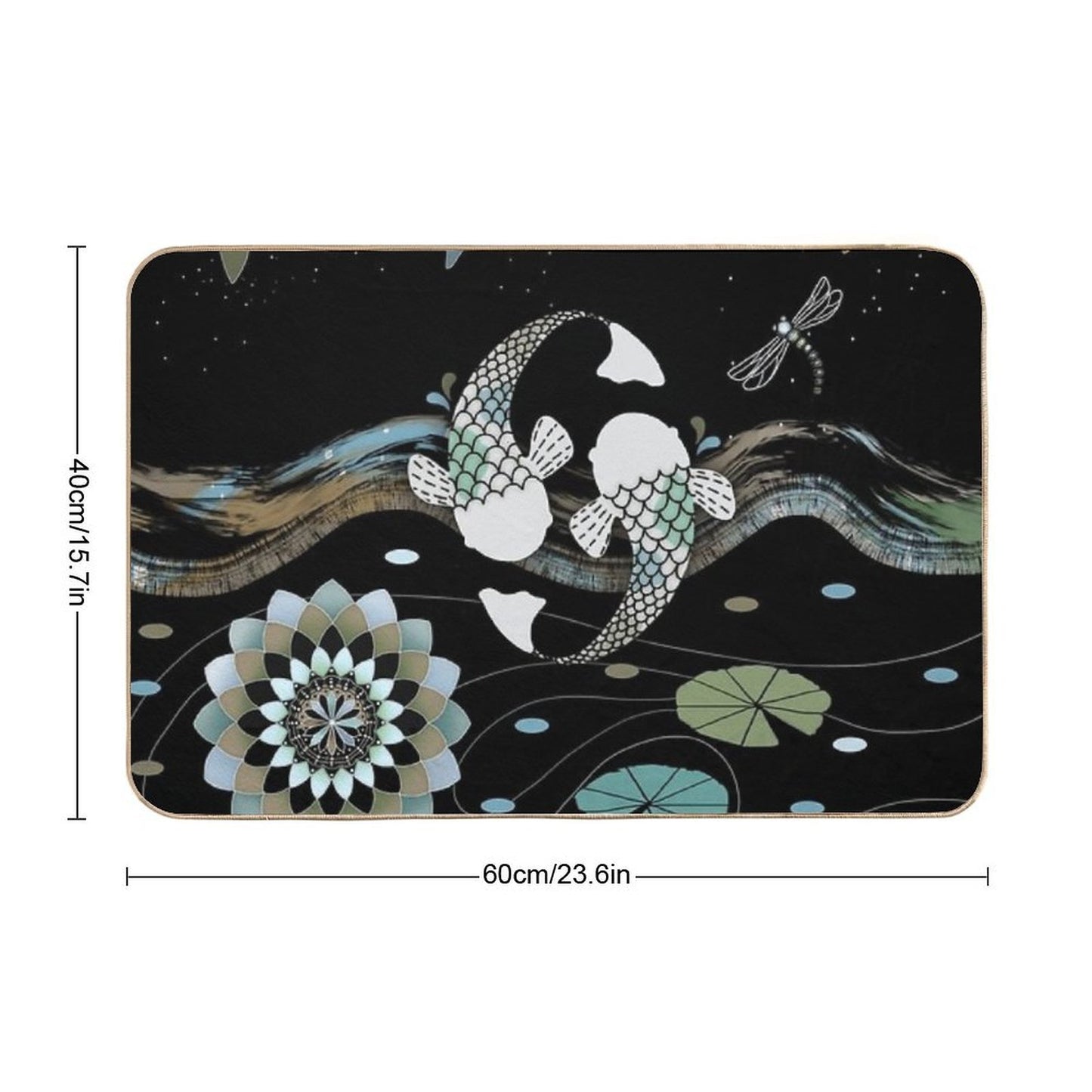 Lucky Koi Mandala Easy To Clean Bath Mat