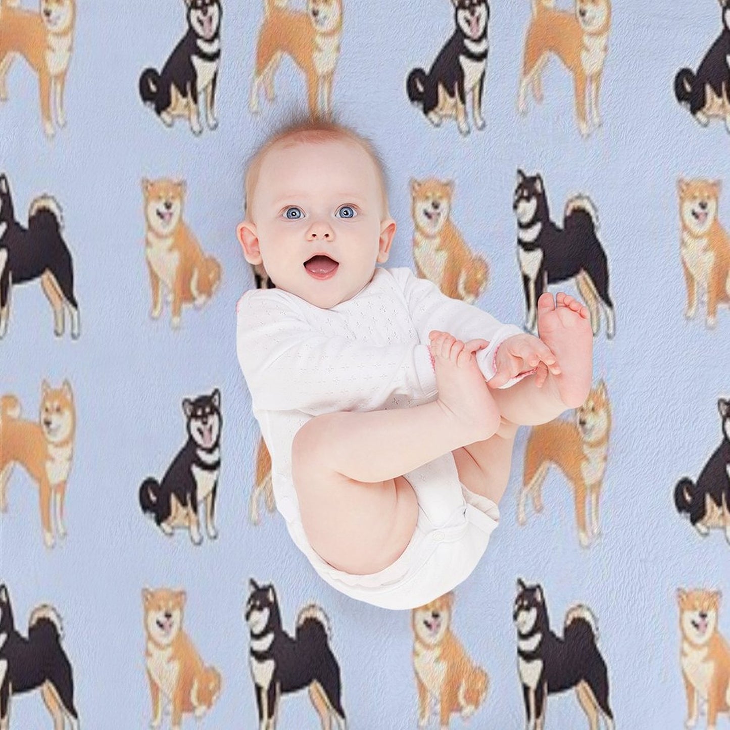 Shiba Inu Dogs Pack Sustainable Throw Blanket