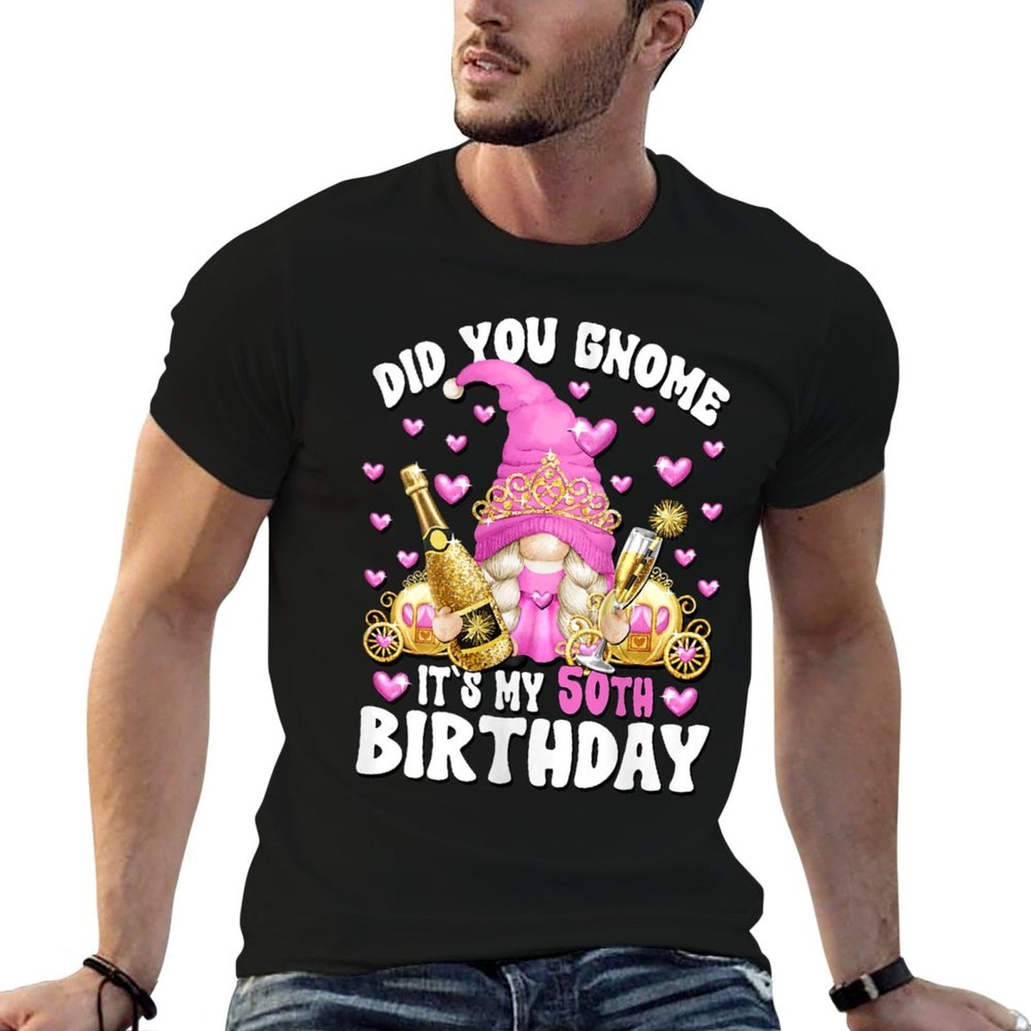 Its My Birthday Gnome For 50 Years Old Women 50th Birthday Trendy Pattern T-Shirt