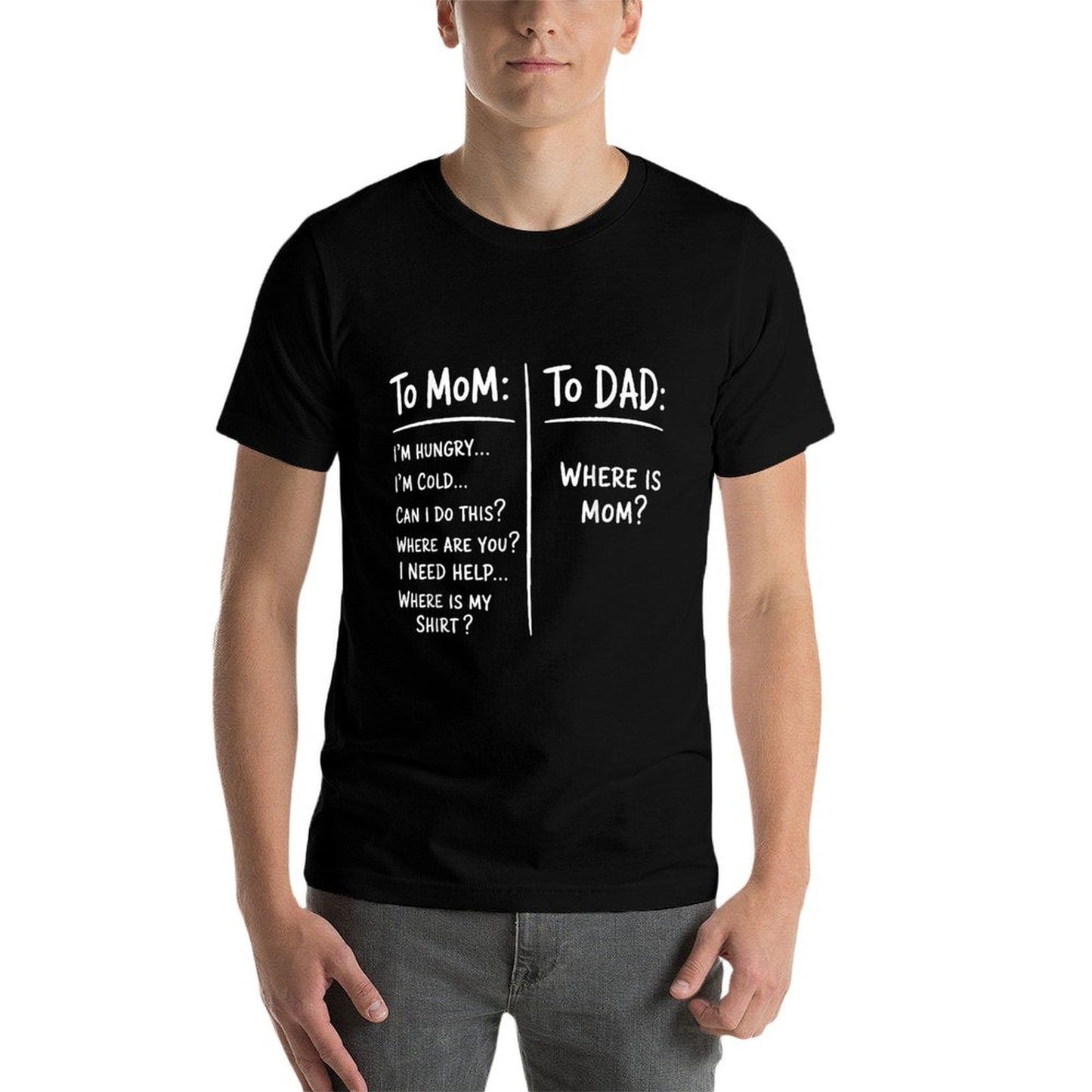 Funny Saying Meme To Mom To Dad Mothers Day Fathers Day Fade-proof Color T-Shirt