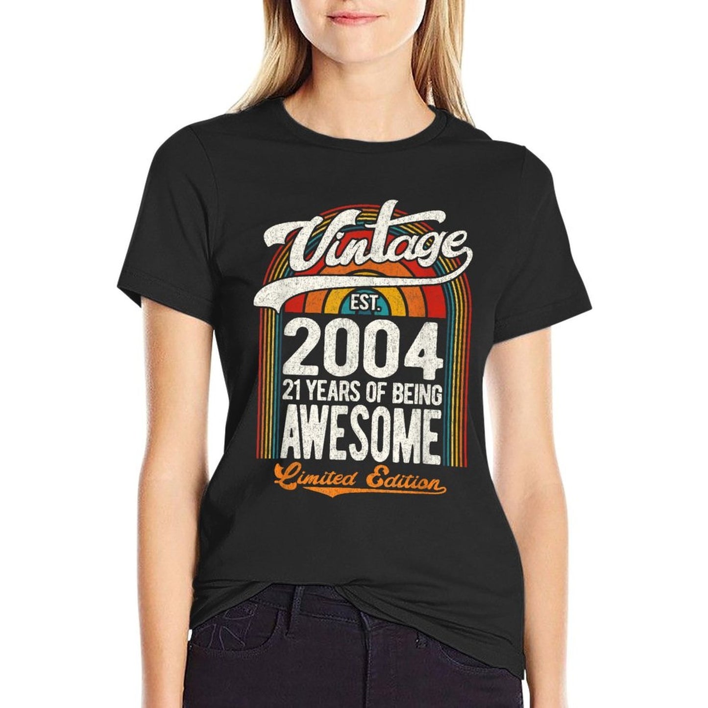 21 Years Of Awesome Born 2004 Limited Edition 21st Birthday Cotton T-Shirt