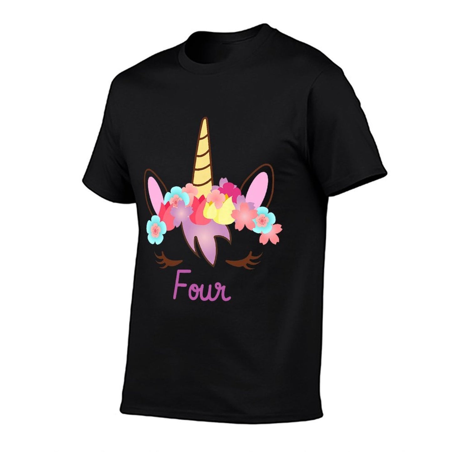 Kids Girls 4th Birthday Unicorn - Unicorn Fourth Birthday Premium  Quick-drying T-Shirt