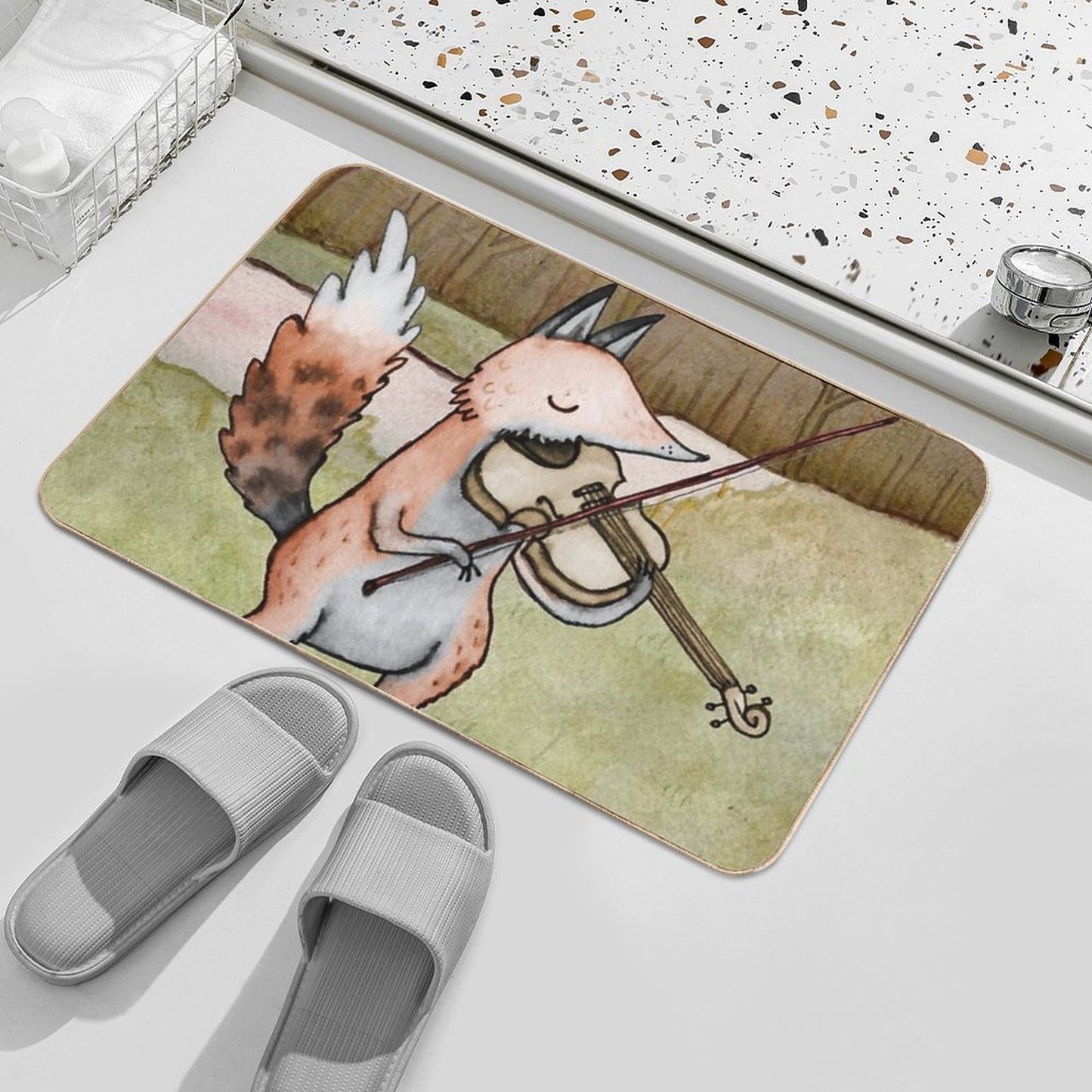 Violin Fox Toxin-Free Bath Mat