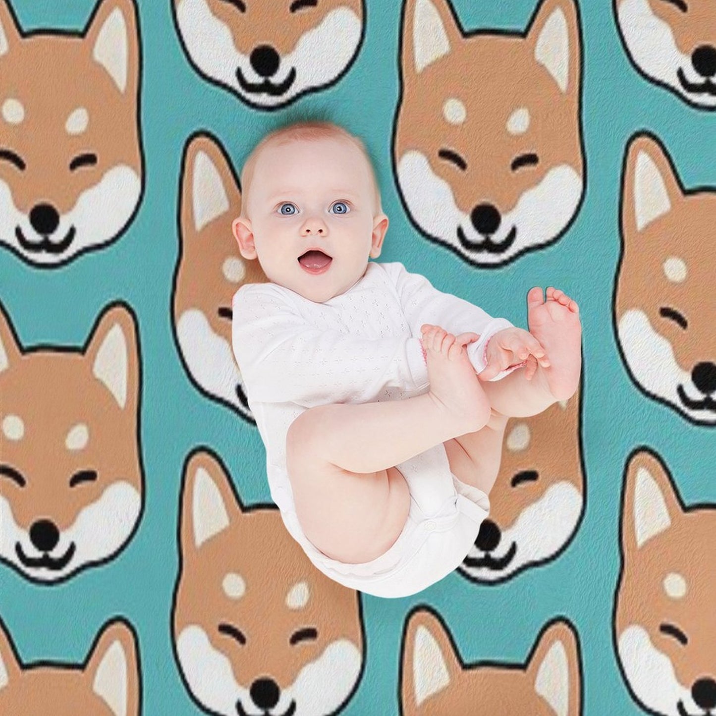 Shiba Inu Blinking Durable Throw Blanket
