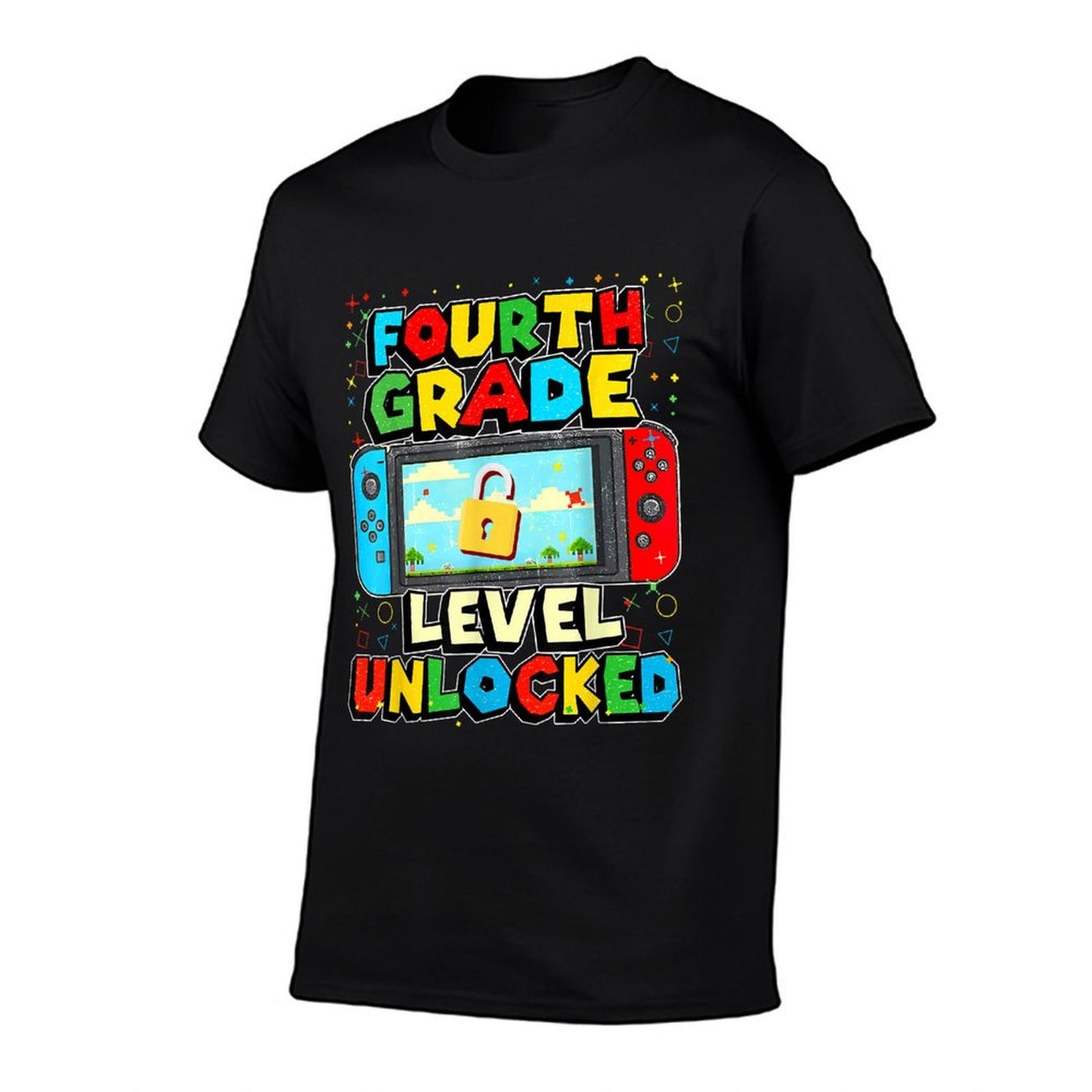4th Grade Level Unlocked Funny Gamer Boys Back To School Wrinkle-resistant T-Shirt
