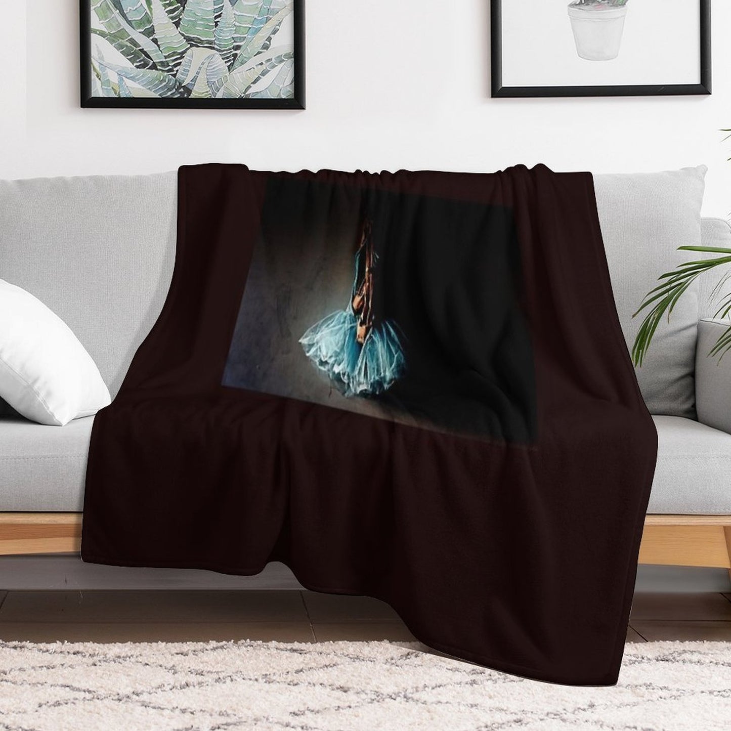 Dramatic Ballet Tutu on Old Wall Multi-functional Throw Blanket