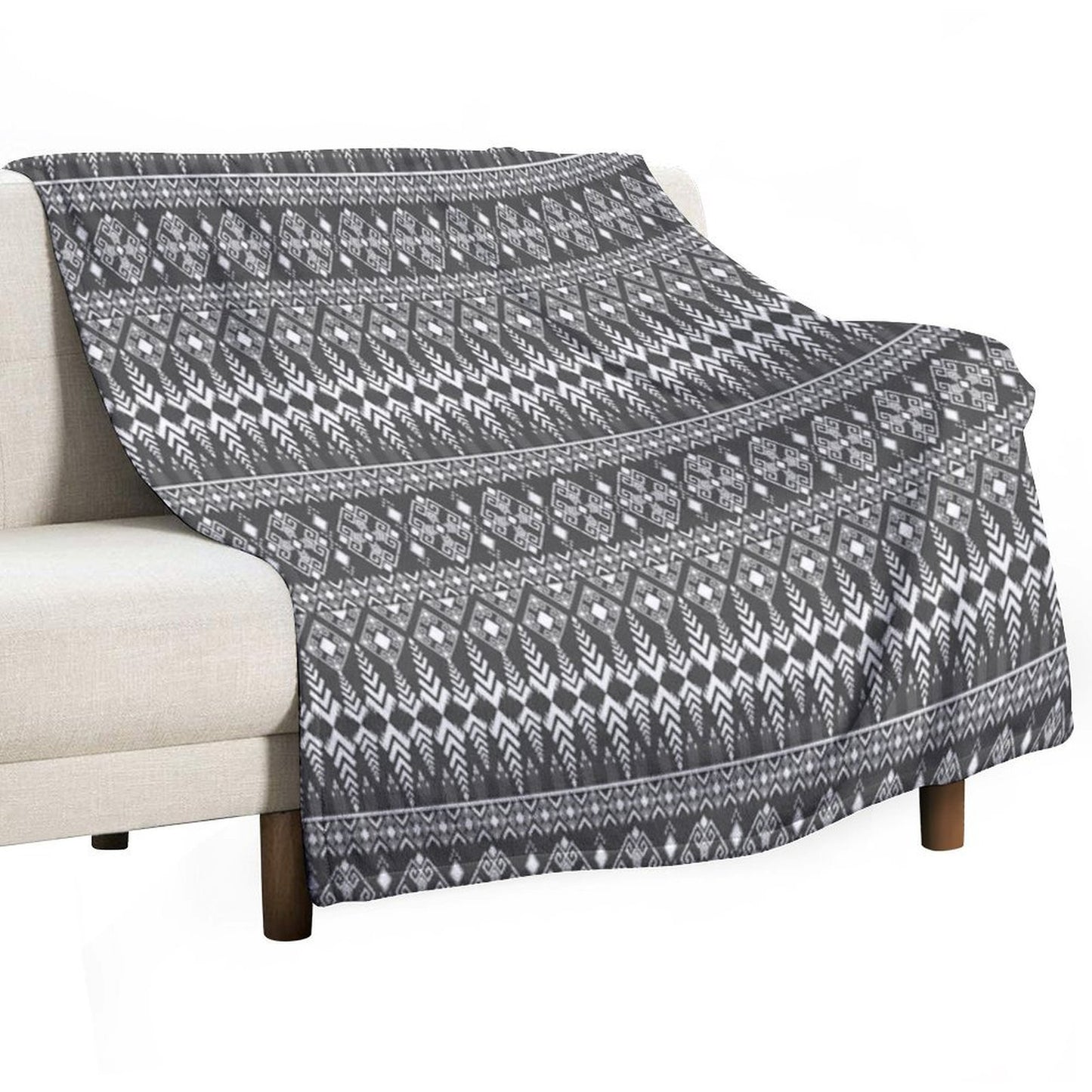 Abstract Geometric Pattern on Gray Background Premium Throw Blanket