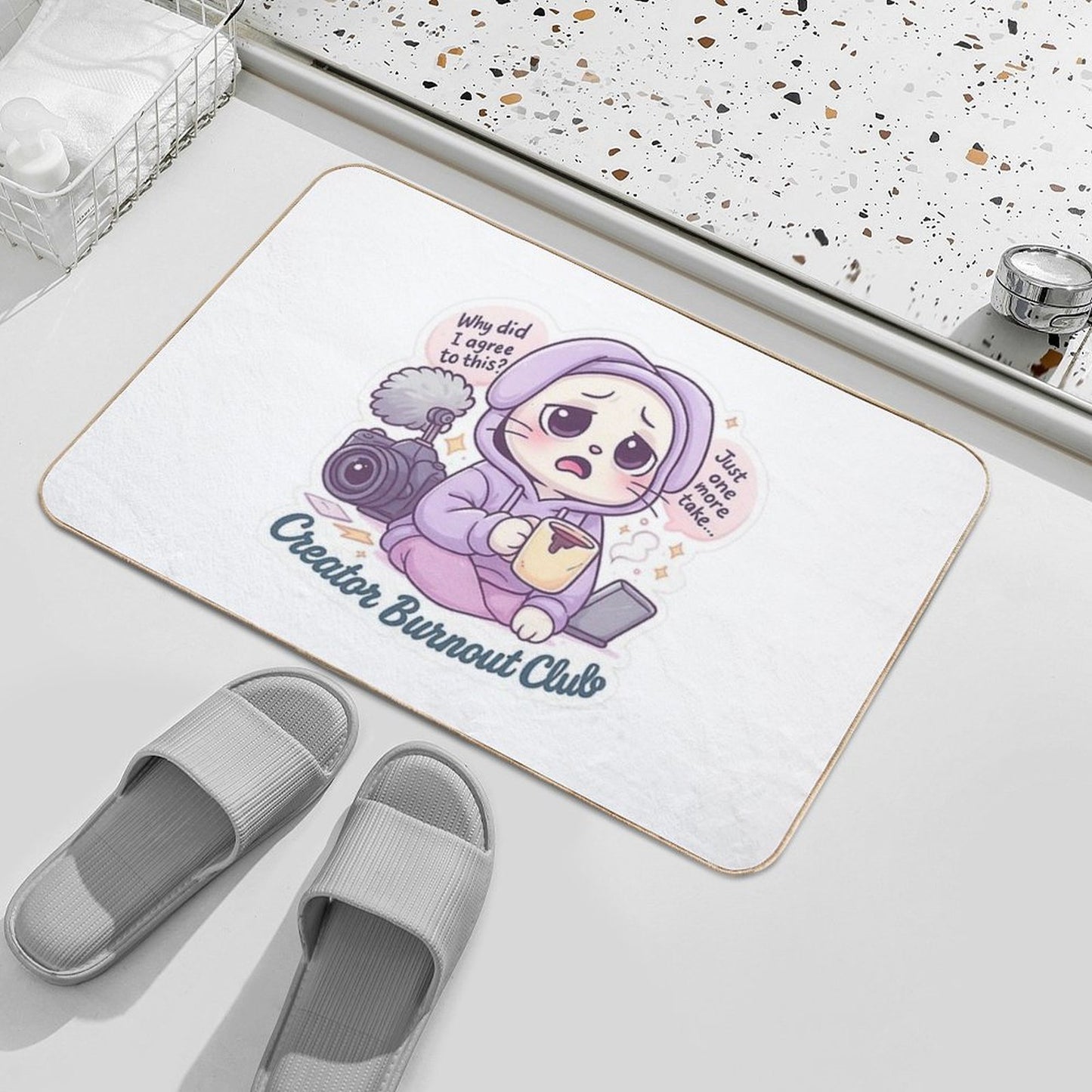 Bunny Creator Burnout Club Sticker Stain-Proof Bath Mat