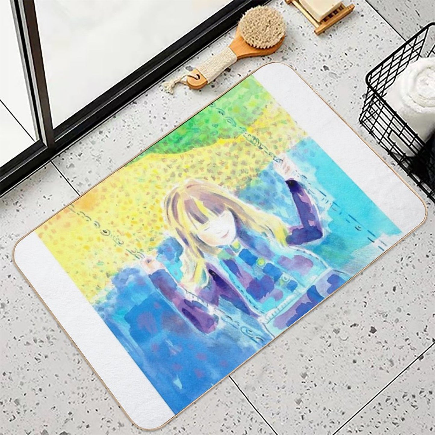 Happy Swinging in The Sunshine. Non-Slip Bath Mat