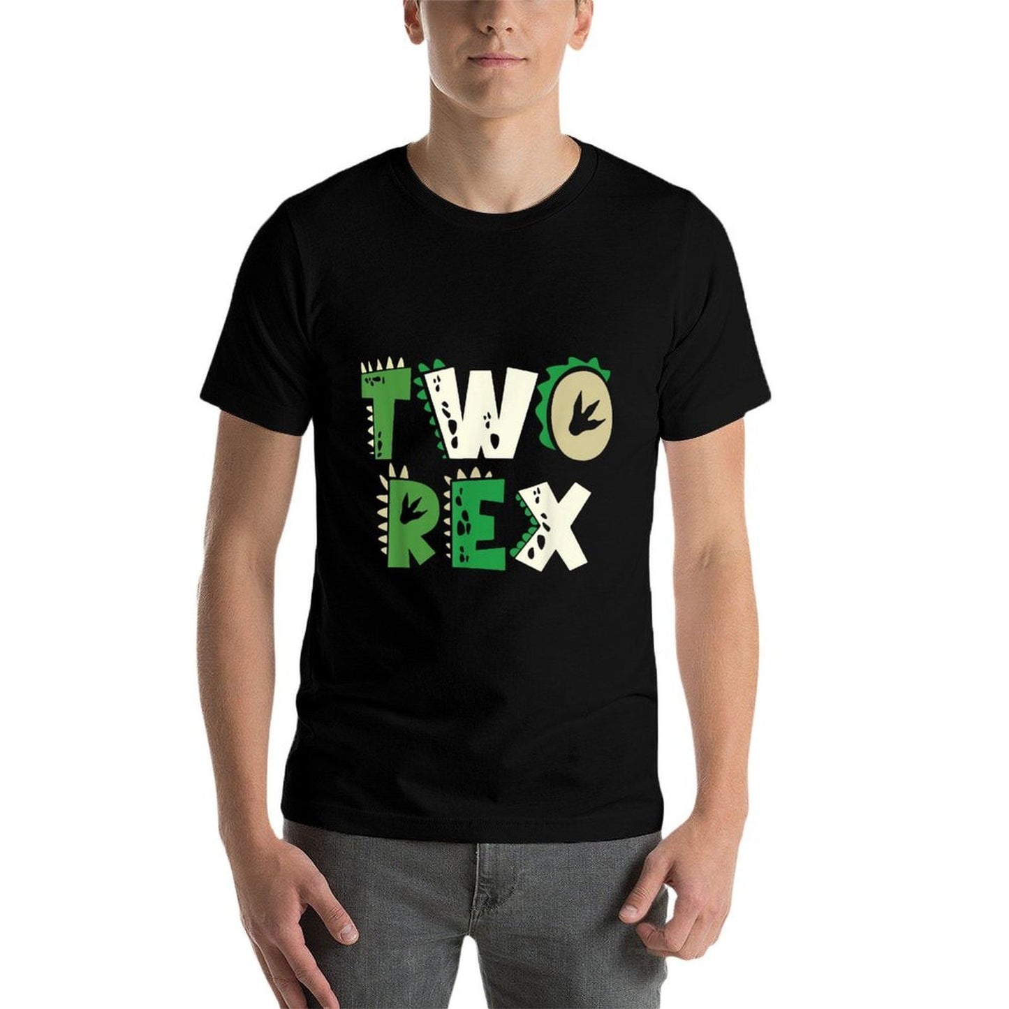 Two Rex Dinosaur Birthday For 2nd Birthday Boys Girls Fade-proof Color T-Shirt
