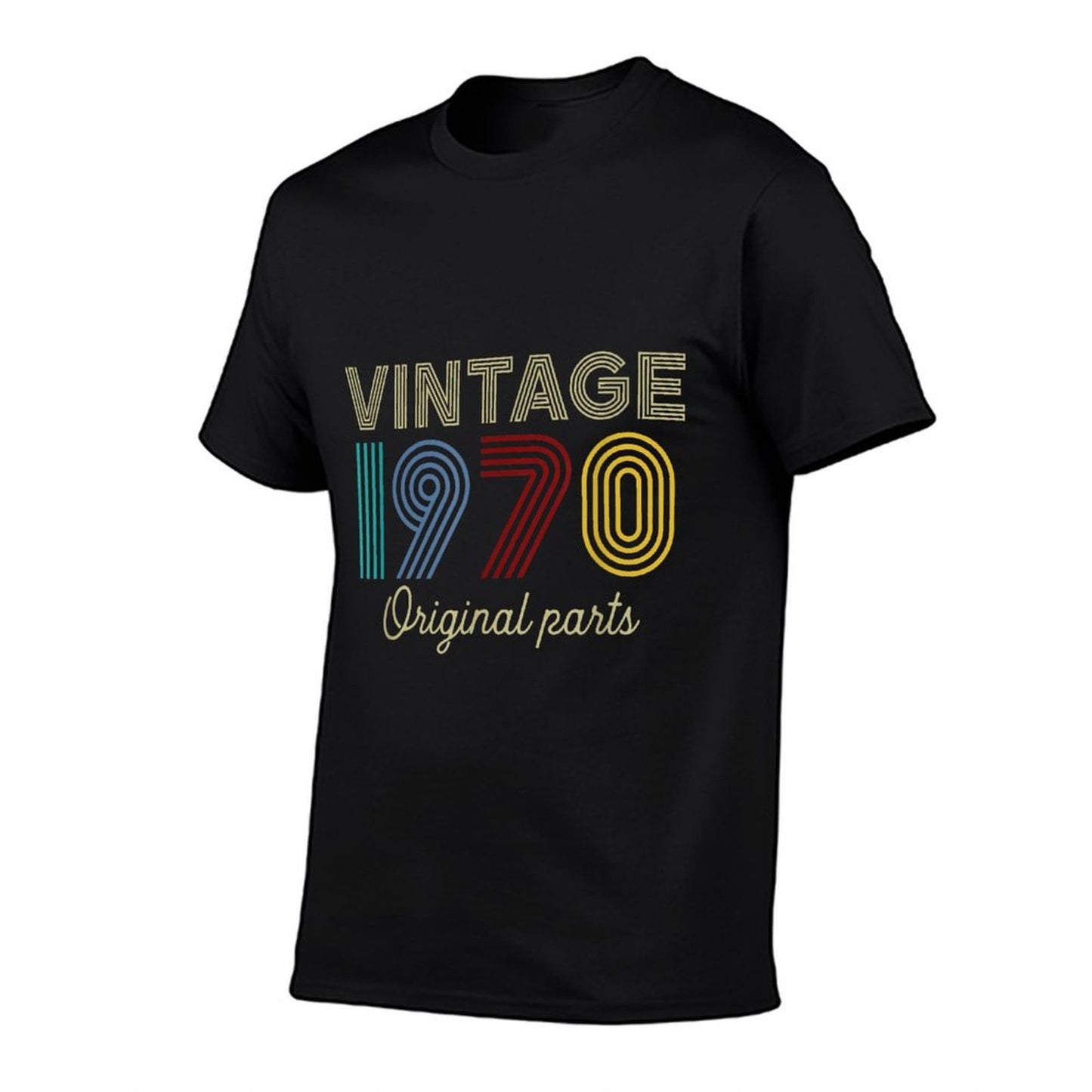 Vintage 1970 Original Parts Funny Birthday Gift High-quality Stitching T-Shirt