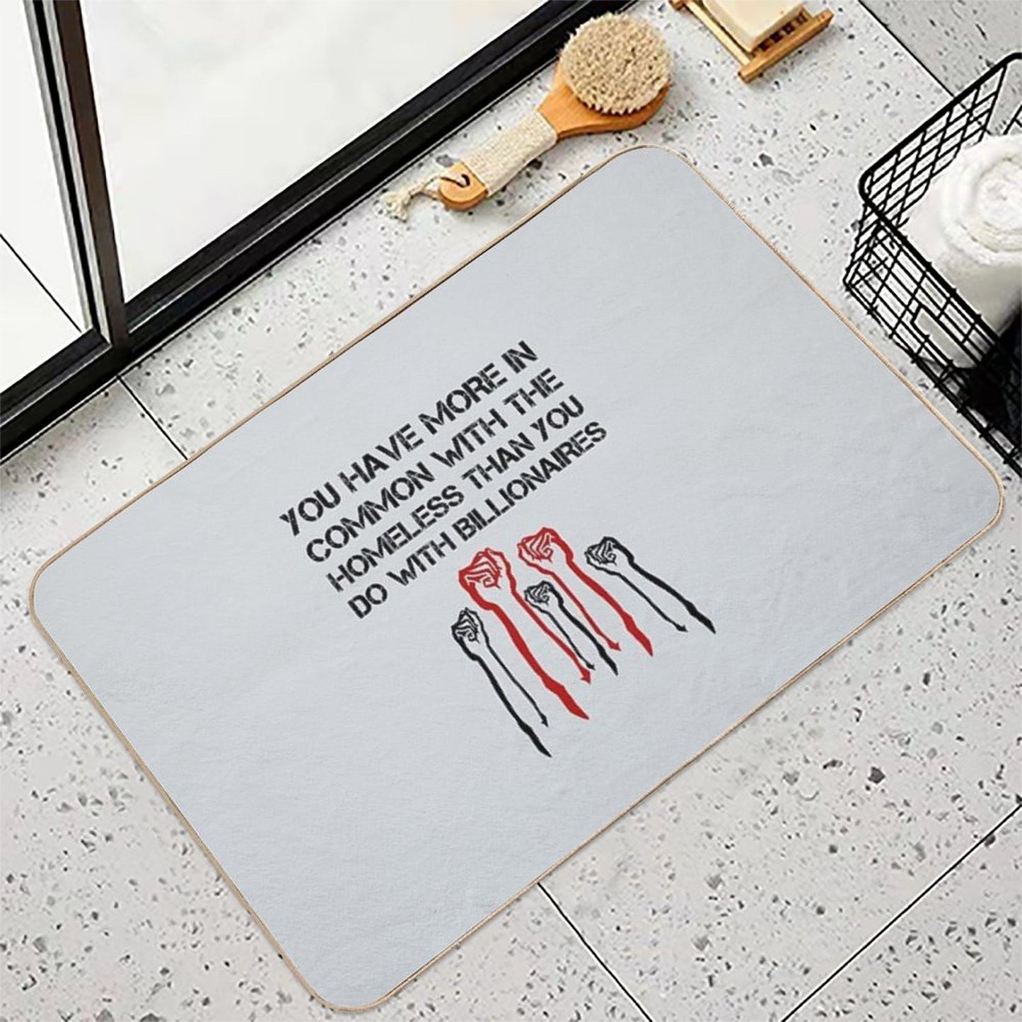 Communist Socialist Left Class Solidarity Anti Billionaire Eco-Friendly Bath Mat