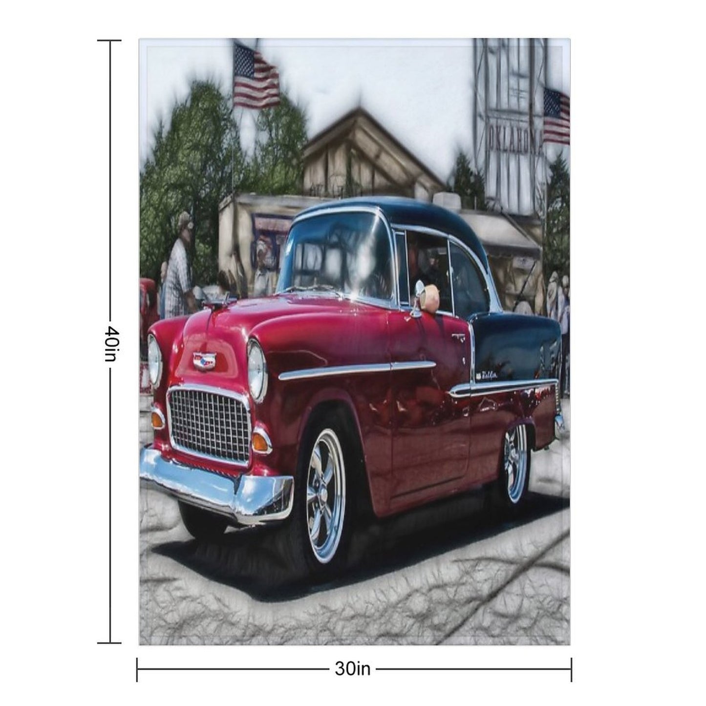 Double Nickel,......55 Chevy, Car Show OKC,USA All-season Throw Blanket