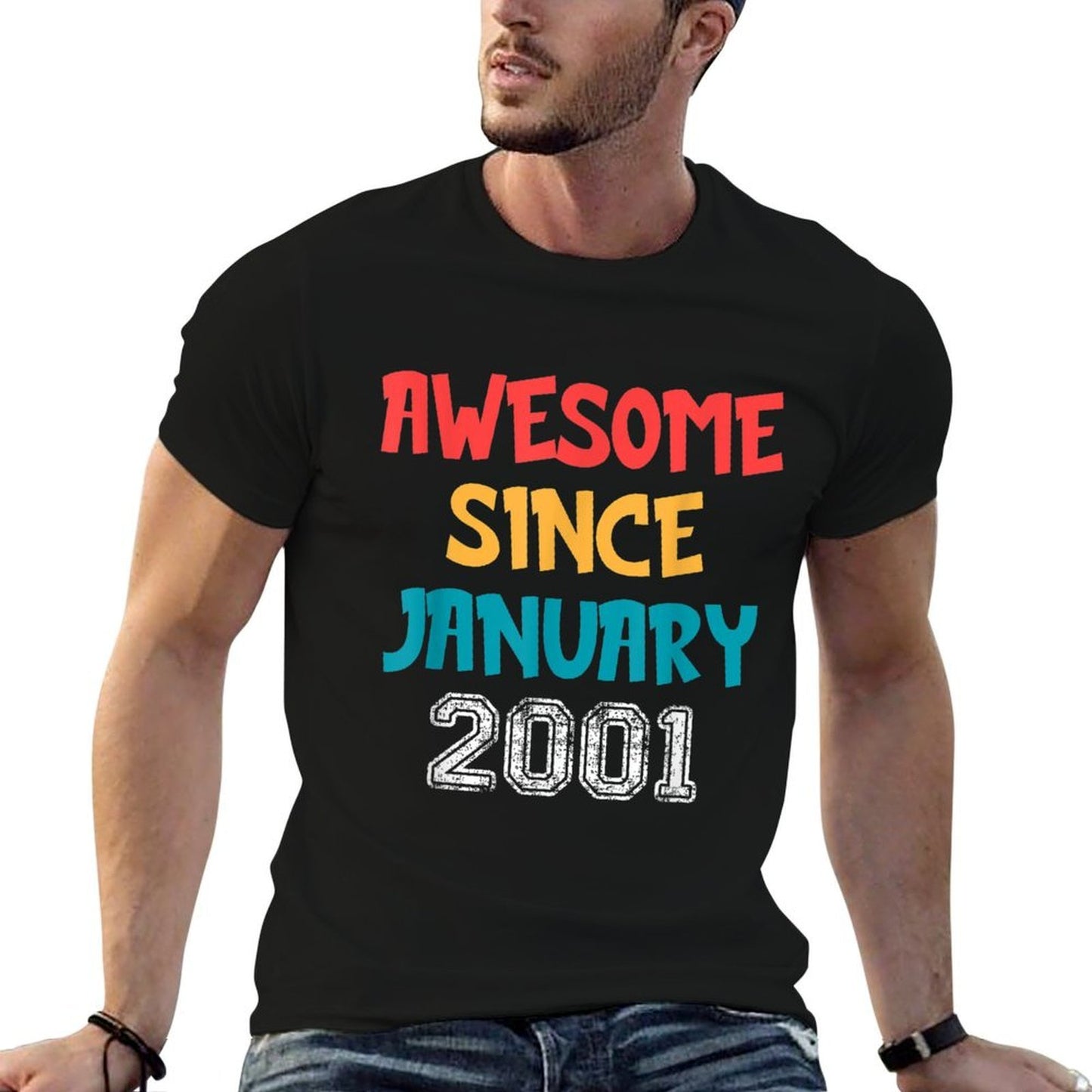 21 Year Old Awesome Since January 2001 21st Birthday Stretchy T-Shirt