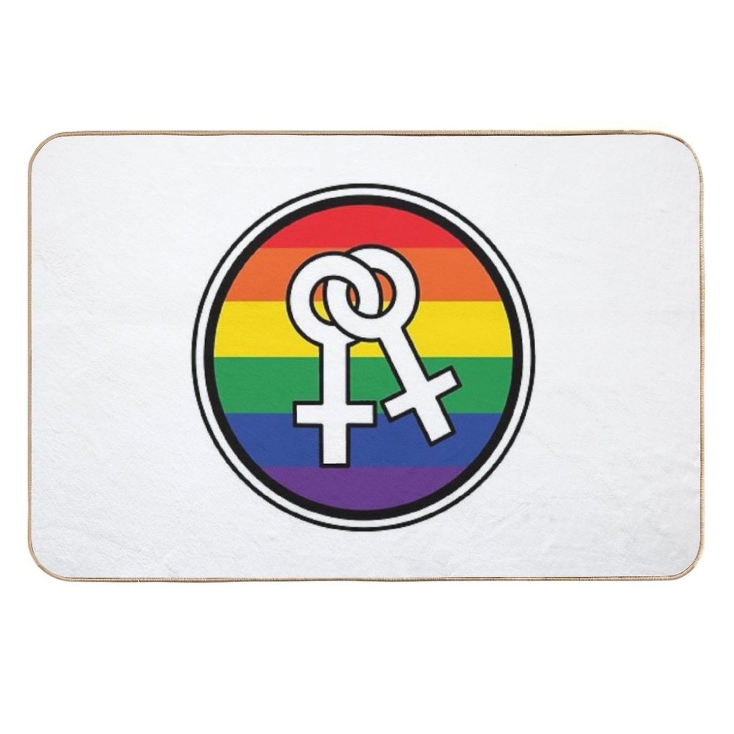 Female Symbols Rainbow Pet-Safe Bath Mat