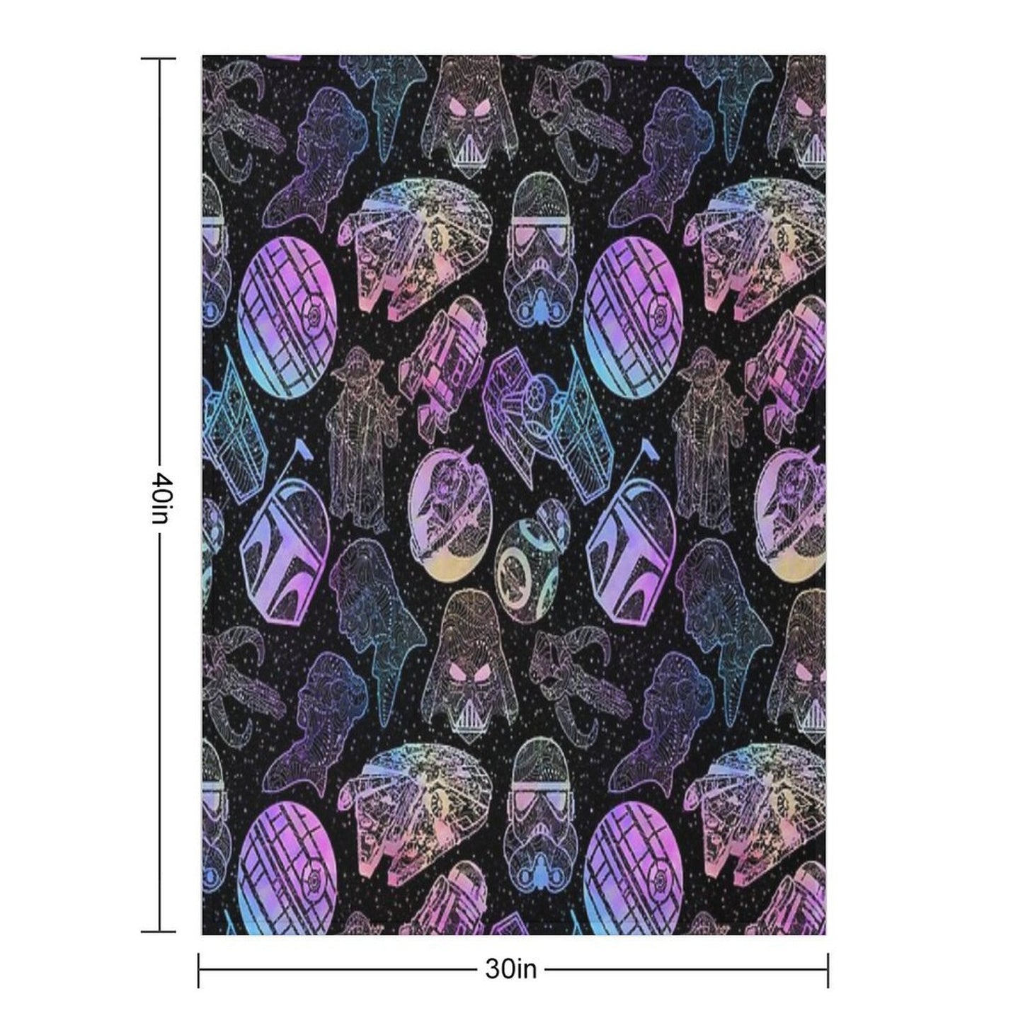 Space Wars Watercolor Mandalas Wrinkle-free Throw Blanket