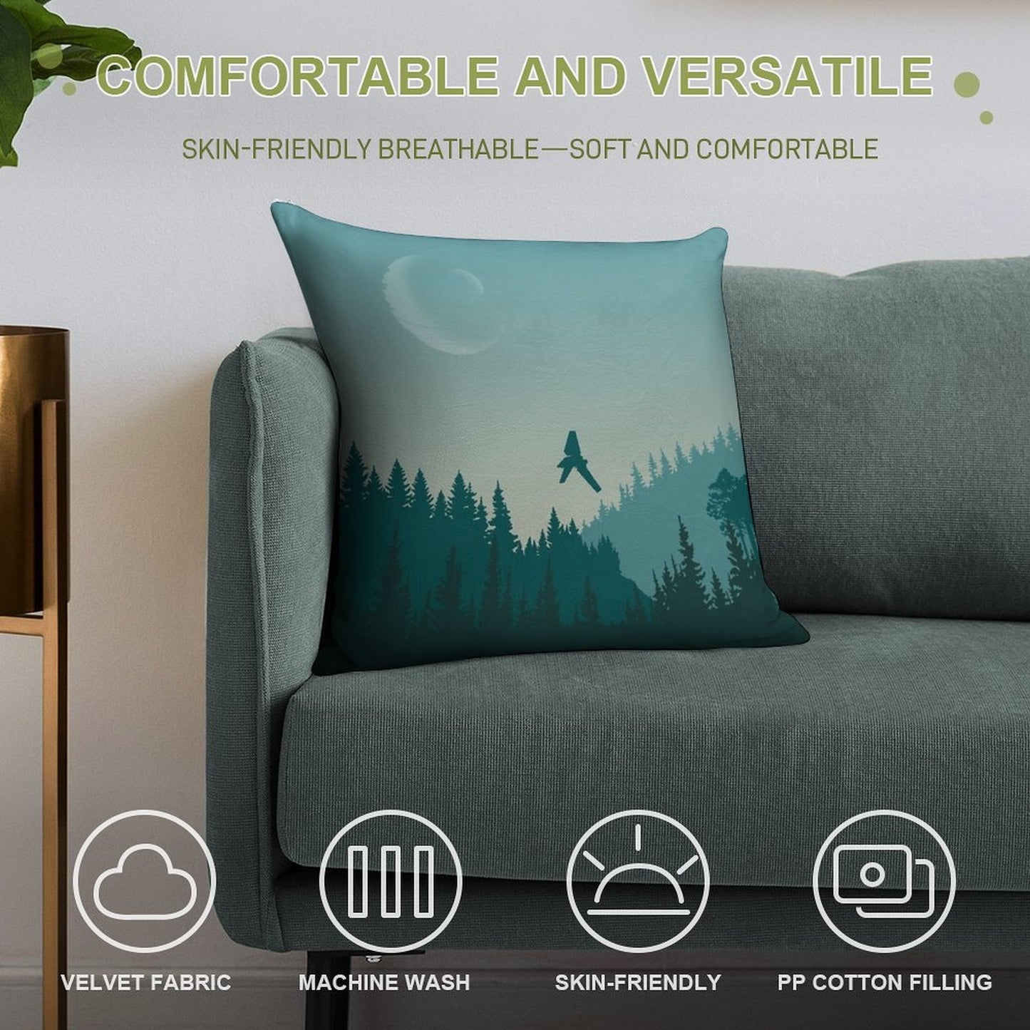 Endor Poster Soft Reinforced Edging Throw Pillow