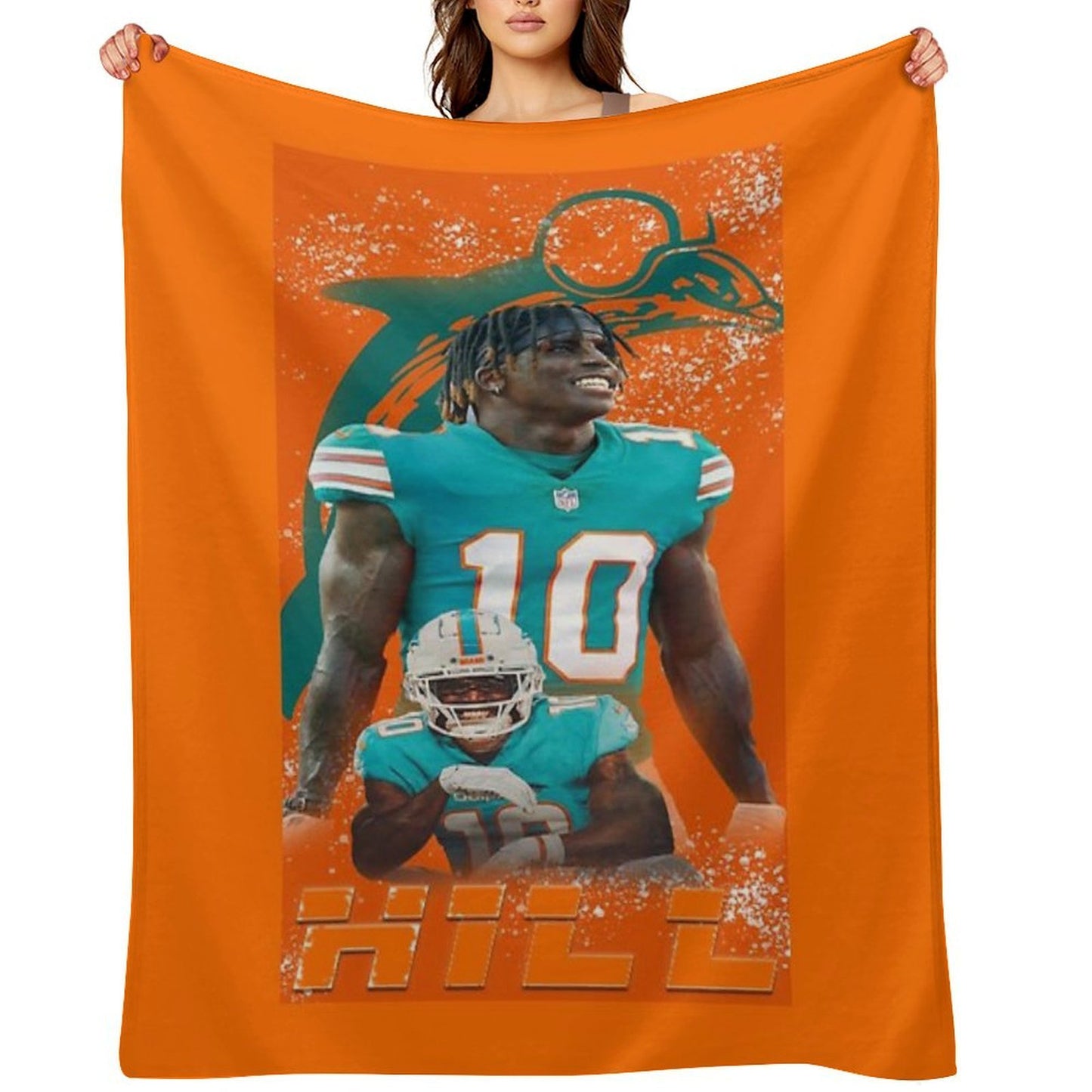 Tyreek Hill Dolphins Anti-pilling Throw Blanket