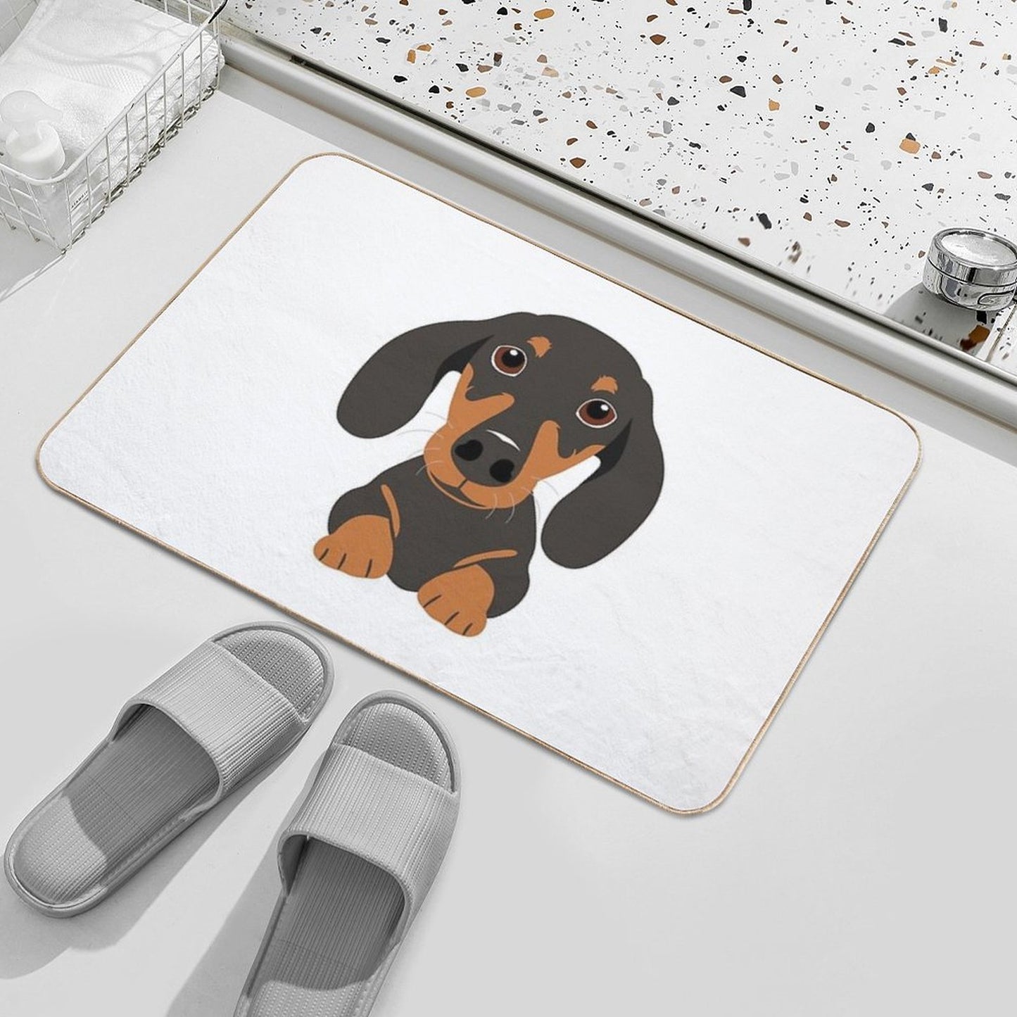 Cute Dachshund Sausage Dog Absorbent Bath Mat