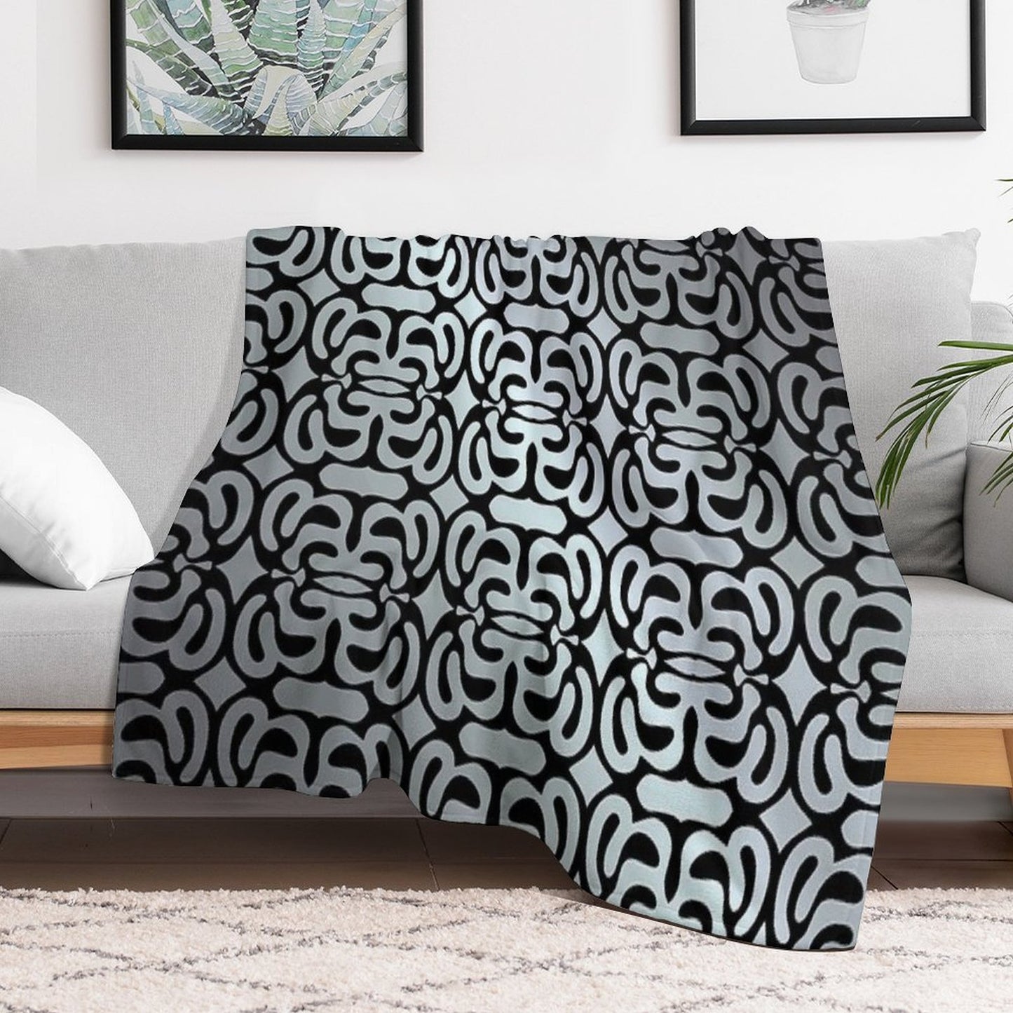 Abstract Travel-friendly Throw Blanket