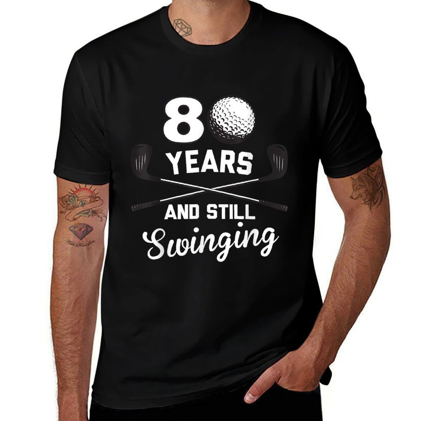 80 Years And Still Swinging 80th Birthday Funny Golf Club High-quality Stitching T-Shirt