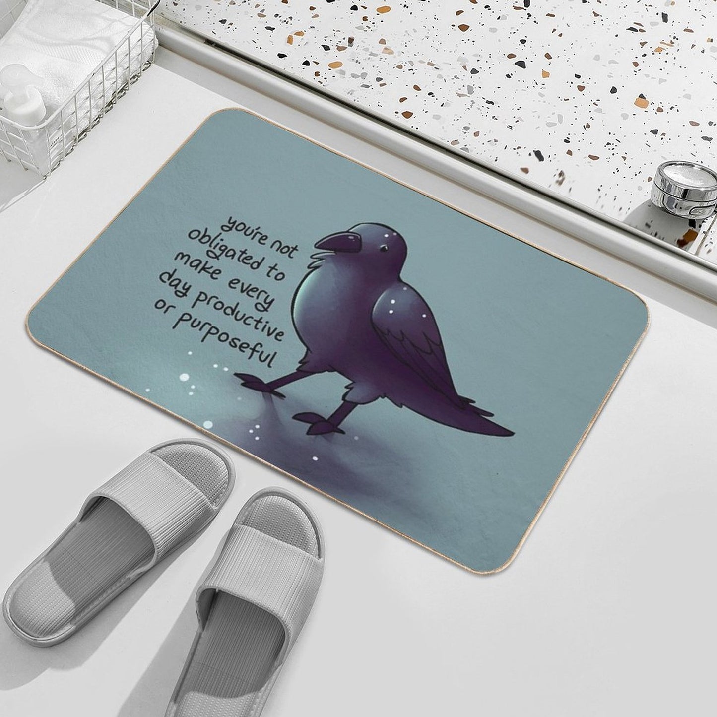 You're Not Obligated to Make Every Day Purposeful Raven Multi-Purpose Bath Mat