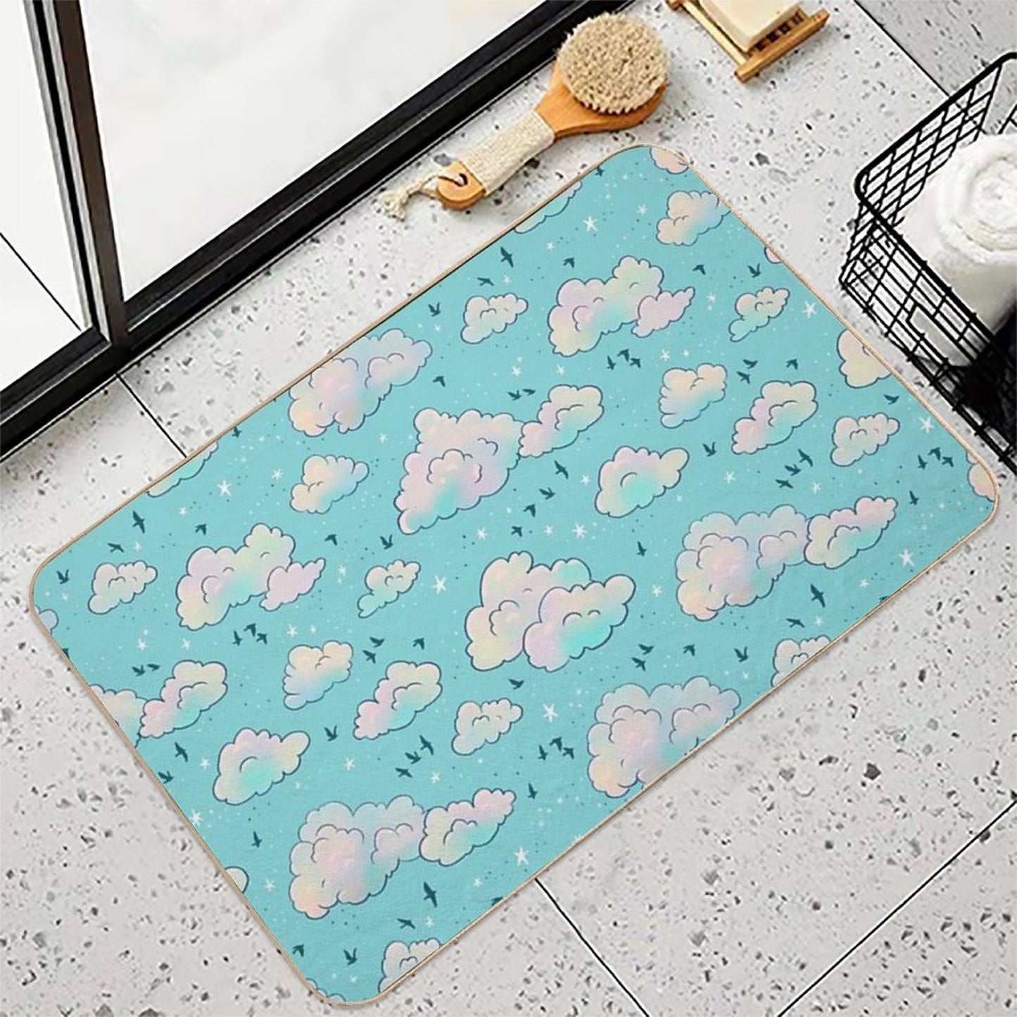 Turquoise Sunset High-Traffic Bath Mat