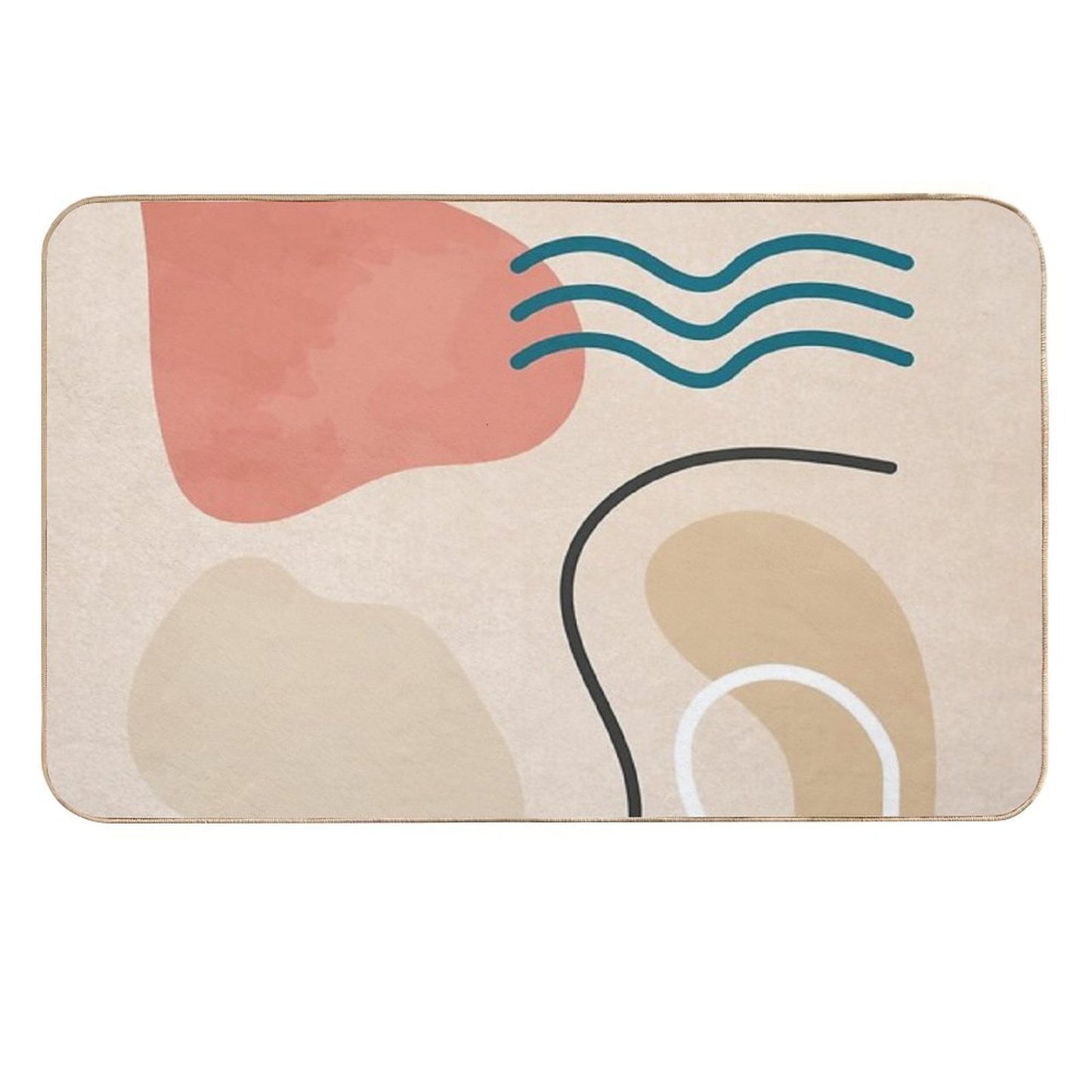 Organic Abstract Shapes Absorbent Bath Mat