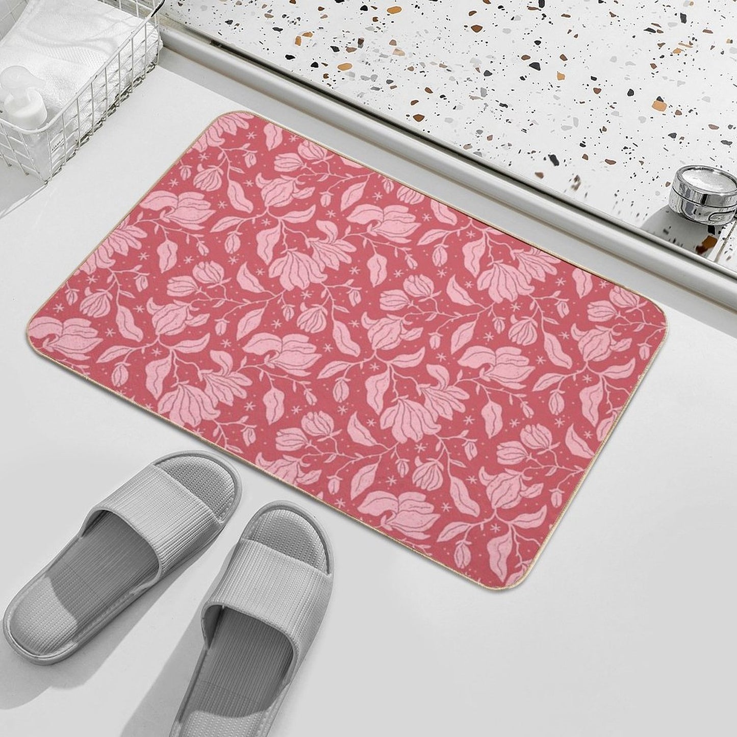 Pink Magnolias In Bloom Versatile Bath Mat