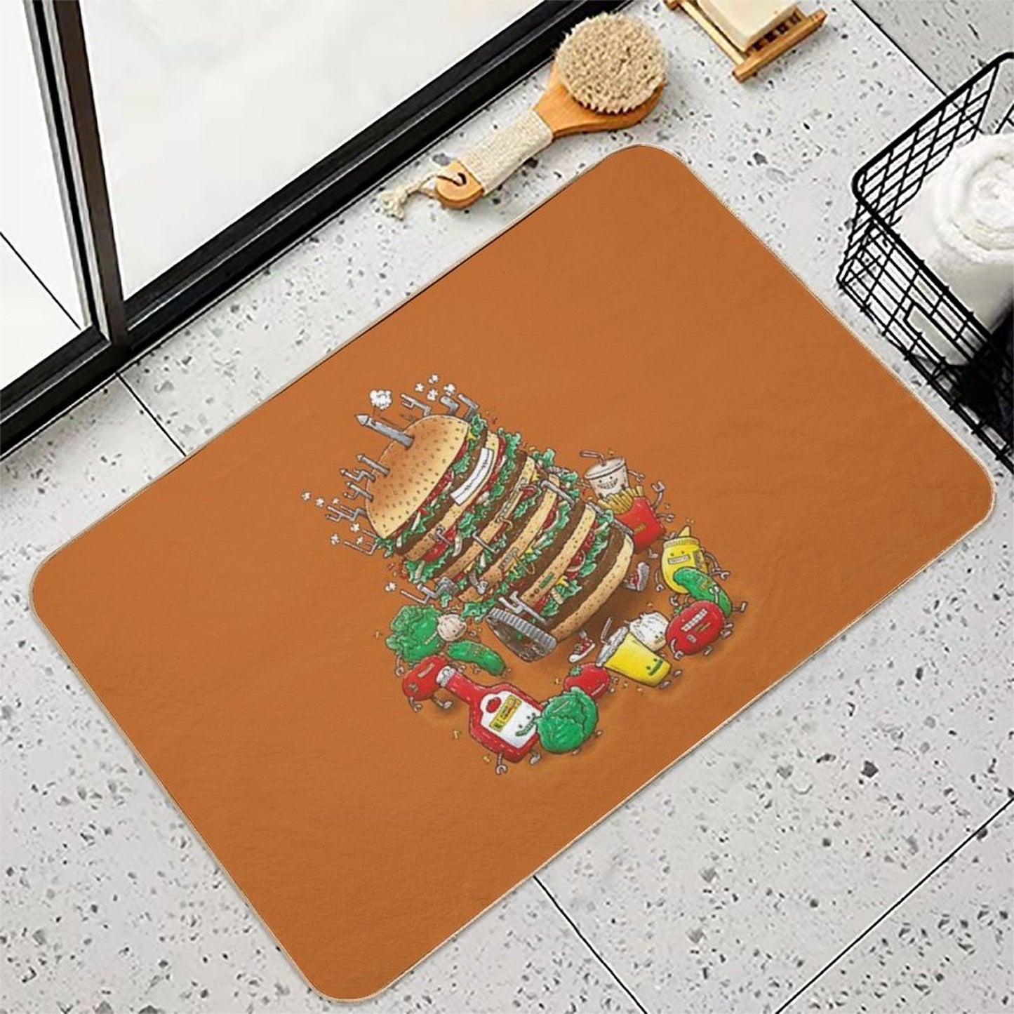Uber BurgerBot Durable Bath Mat