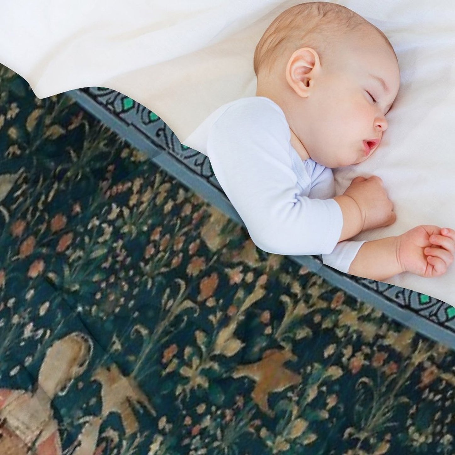 Medieval Tapestry - The Hawk Hunt Plush Throw Blanket