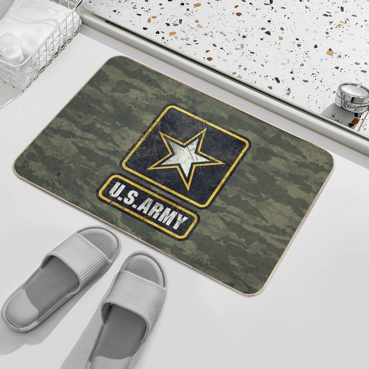 Ultra-Vintage US Army Emblem Long-Lasting Bath Mat