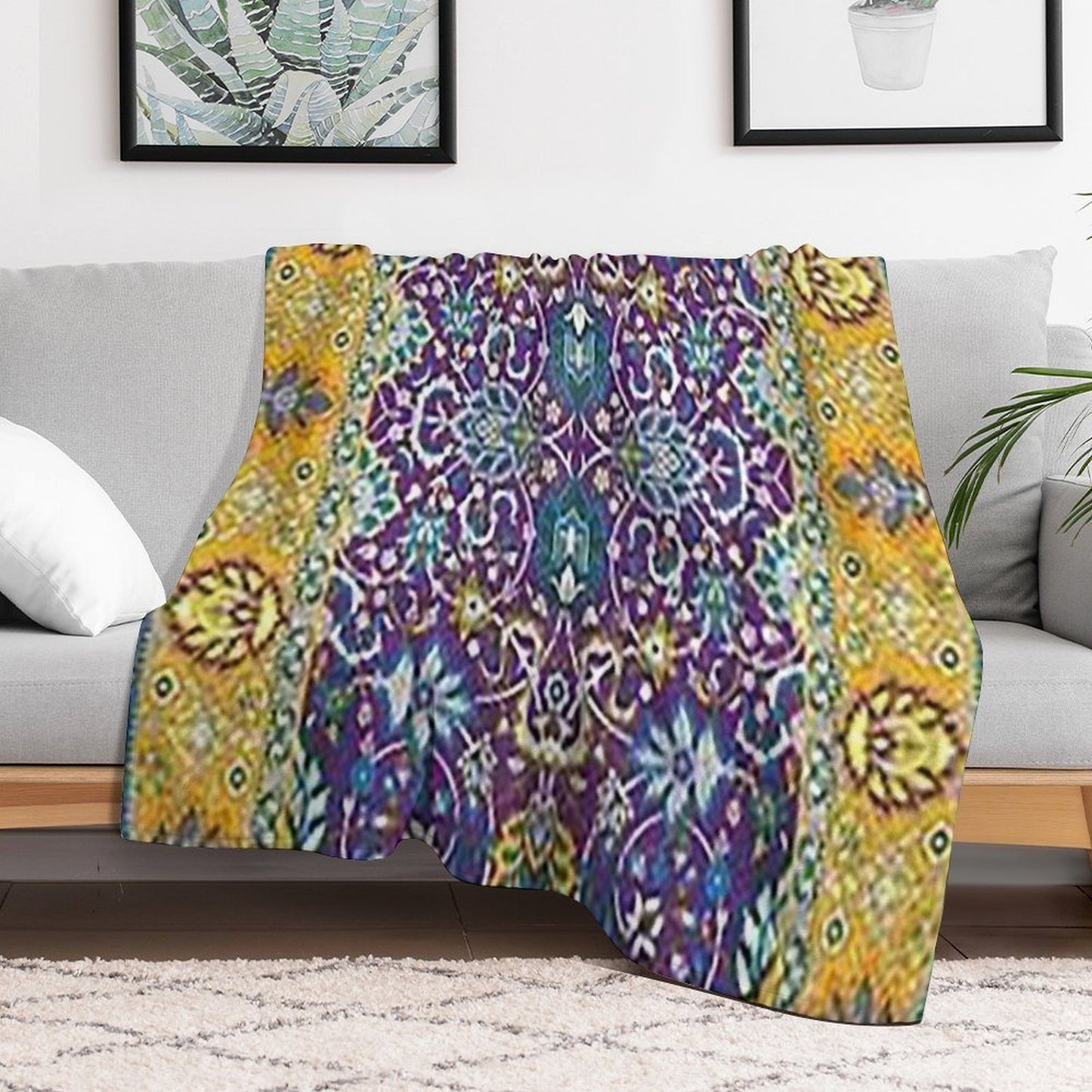 Oriental Rug Multi-functional Throw Blanket