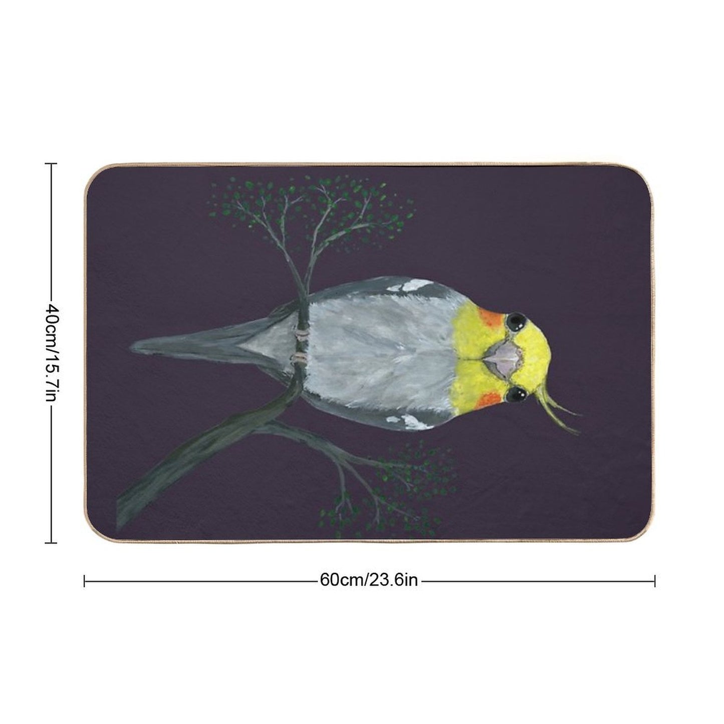 A Portrait of A Cockatiel Stain-Proof Bath Mat
