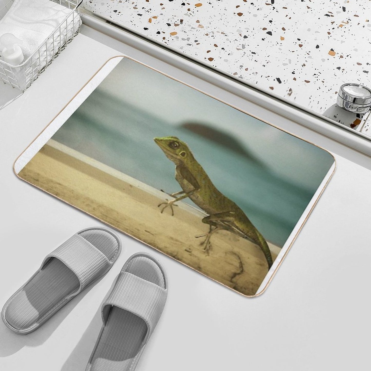 Harry Lizzard BBC Death in Paradise Slip-Resistant Bath Mat