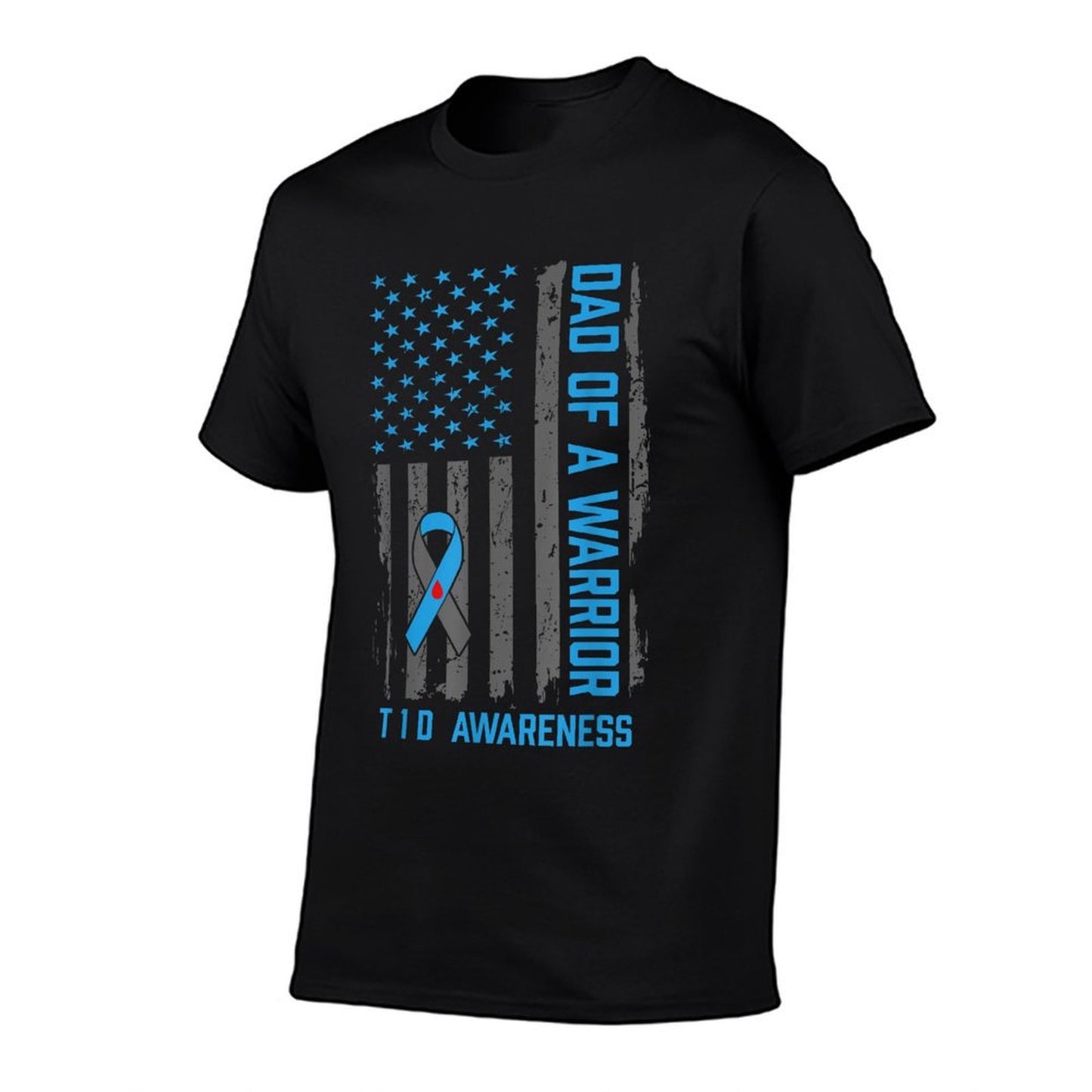 Type 1 Diabetes Awareness T1D Dad of Warrior Type 1 Diabetic Odor-resistant T-Shirt