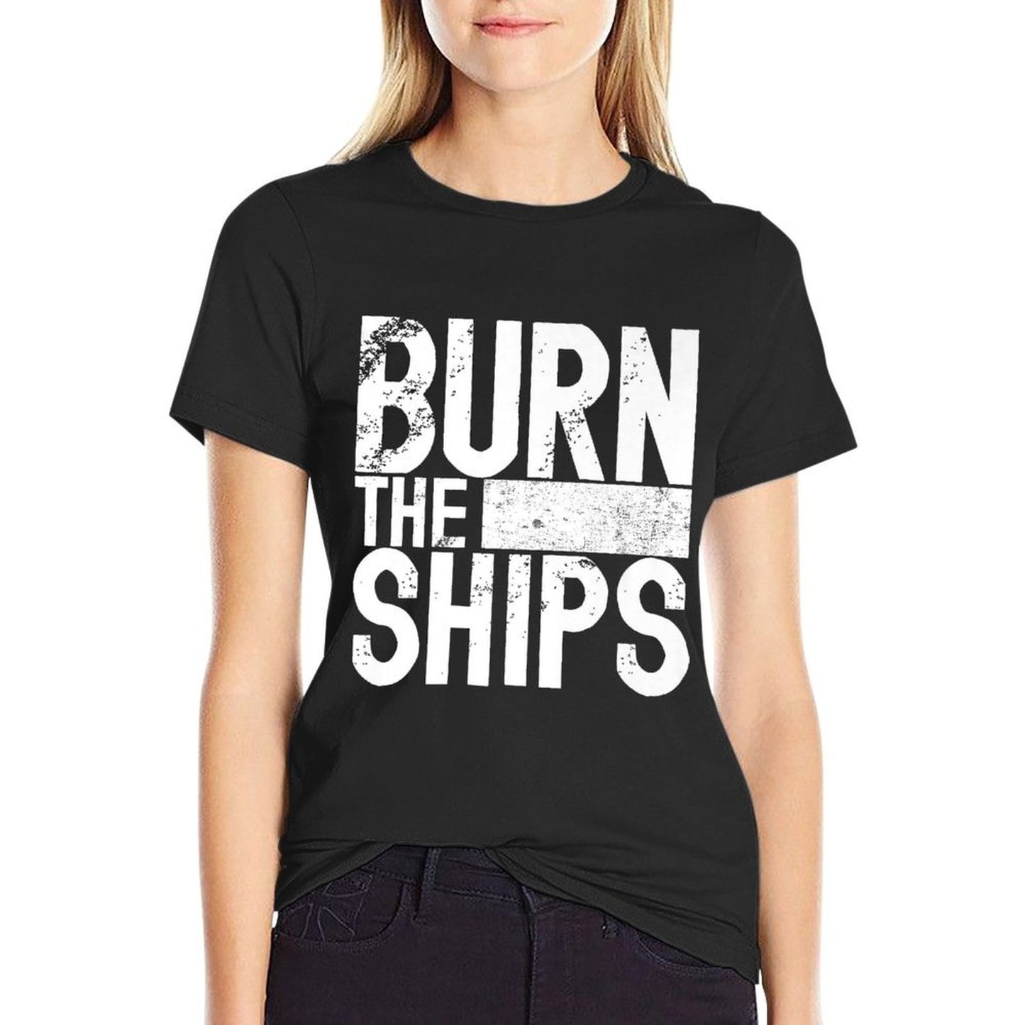 Burn The Ships Patriotic Fourth of July Freedom Premium Trendy Pattern T-Shirt