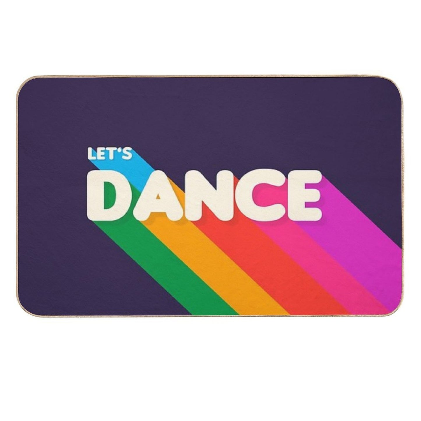 Rainbow Dance Typography Eco-Friendly Bath Mat
