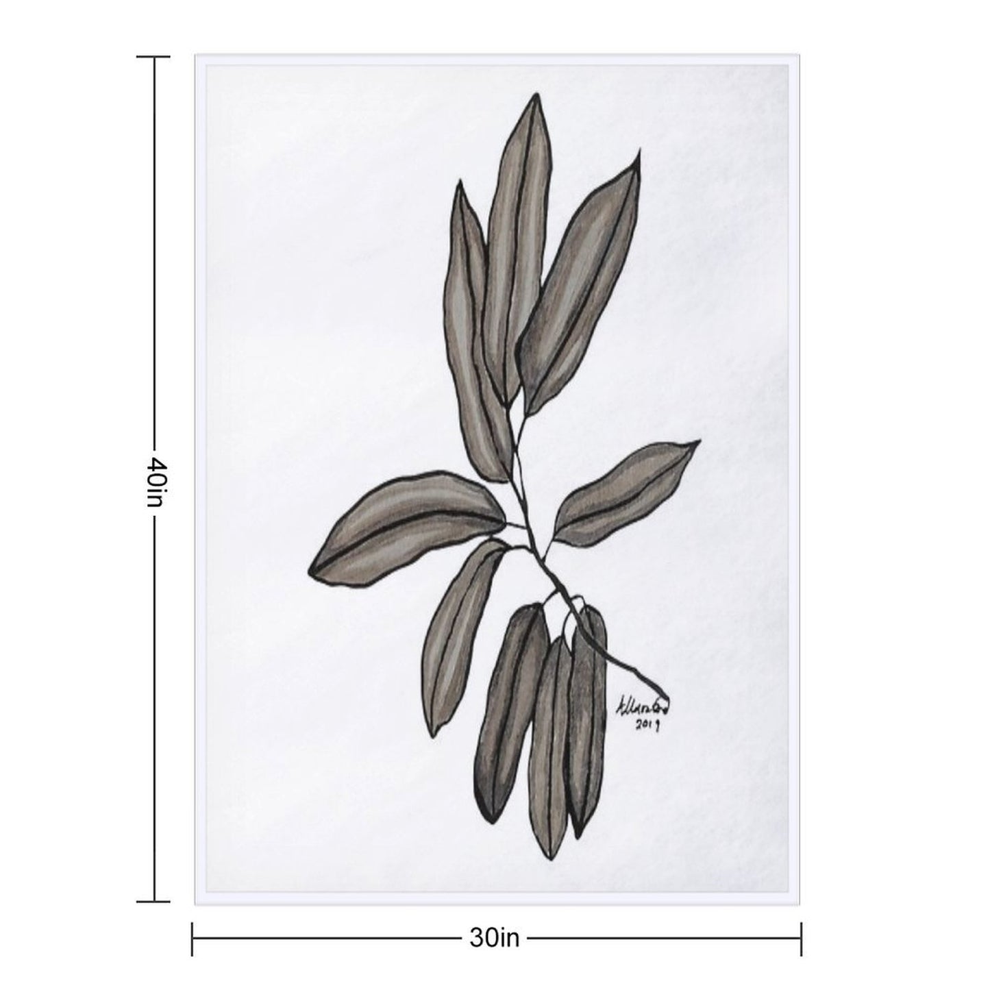 Quiet Willow Leaves, 2019 Eco-conscious Throw Blanket