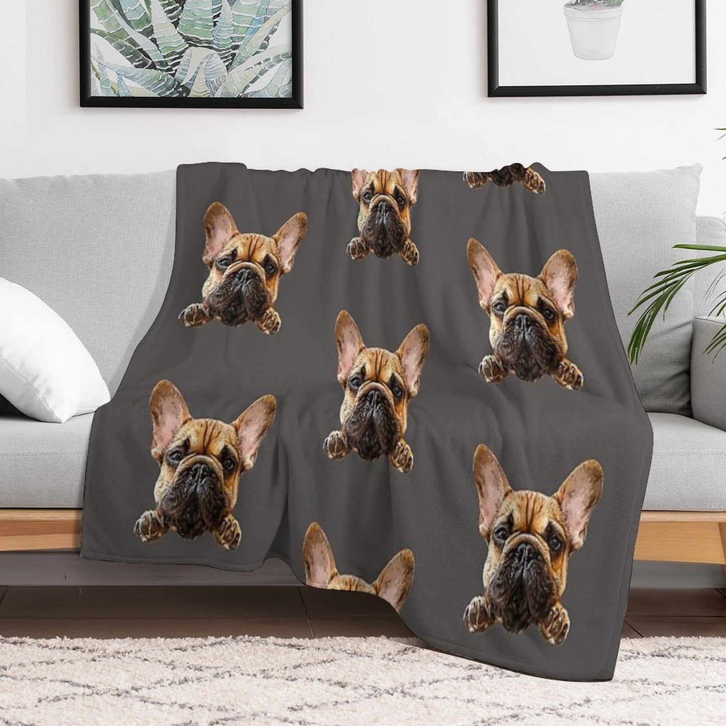 French Bulldog Frenchie Cuteness Shrink-resistant Throw Blanket