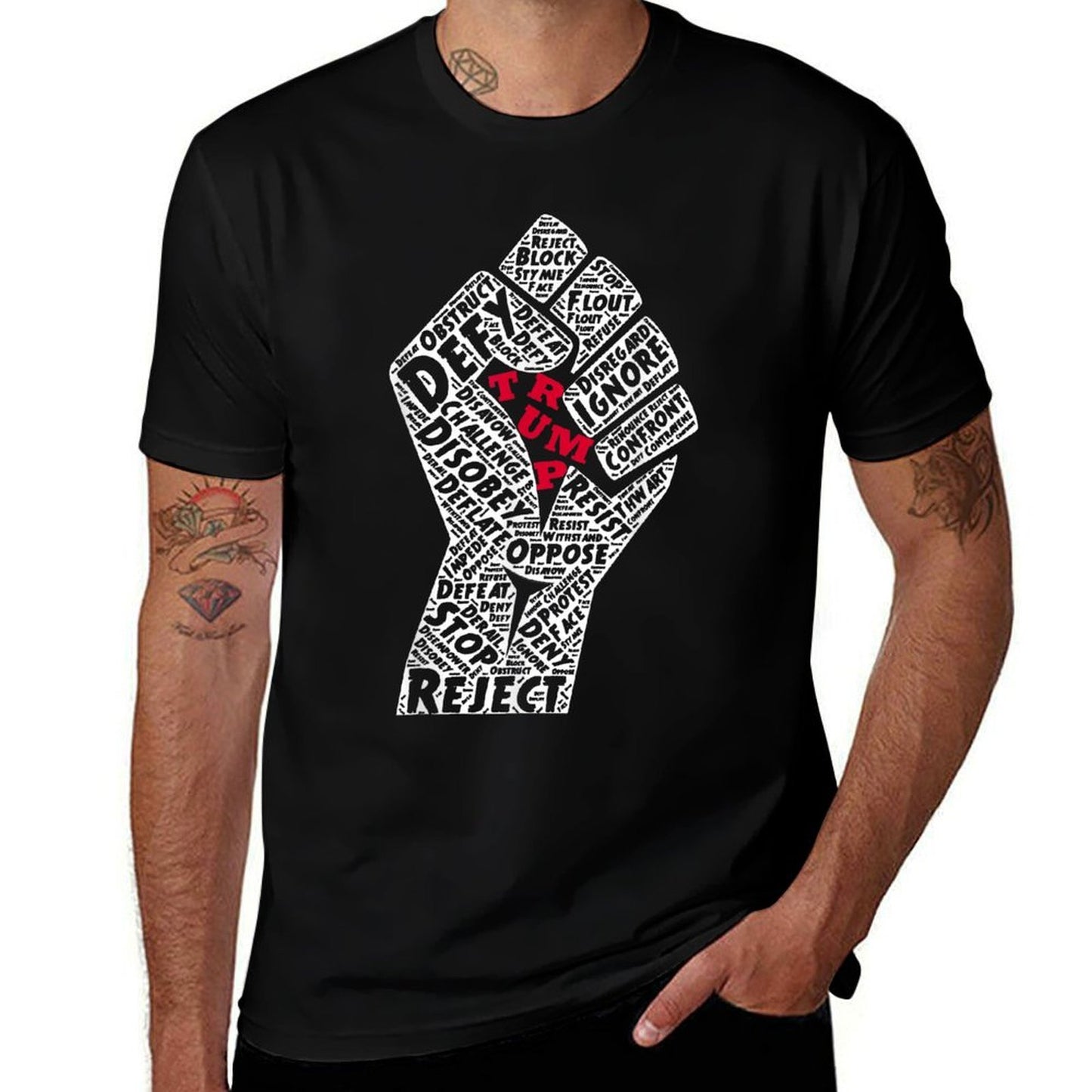 4th of July Anti Trump Resist Fist IMPEACH Moisture-wicking T-Shirt