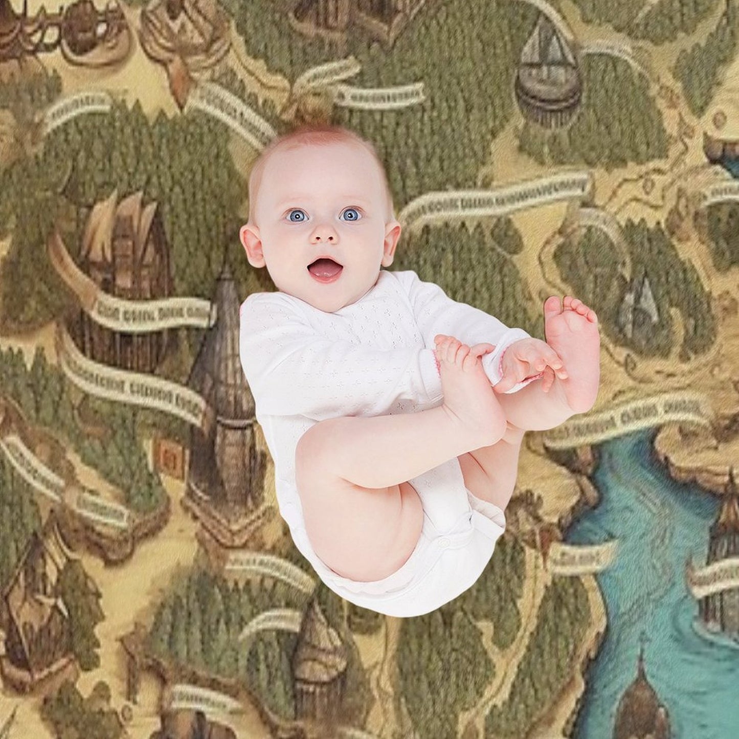 Dnd Fantasy Map Versatility Throw Blanket