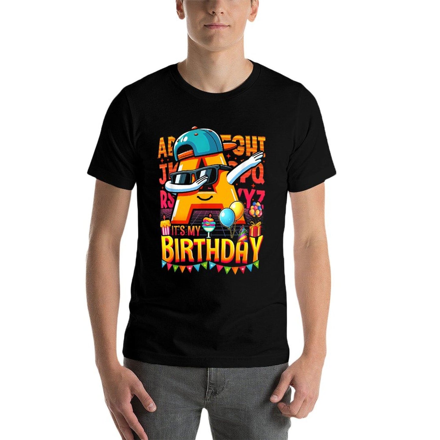 Alphabet-Lore A Dabbing It S My Birthday for Kids Boys Girls Easy-care T-Shirt